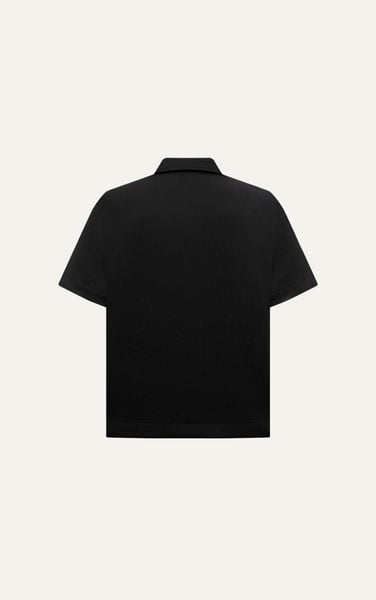  R1 LOOSE FIT POLO ZIP A/G LOGO - BLACK 