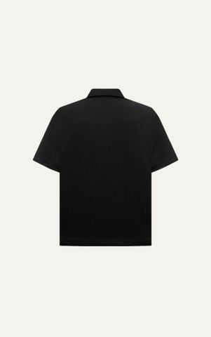 R1 LOOSE FIT POLO ZIP A/G LOGO - BLACK