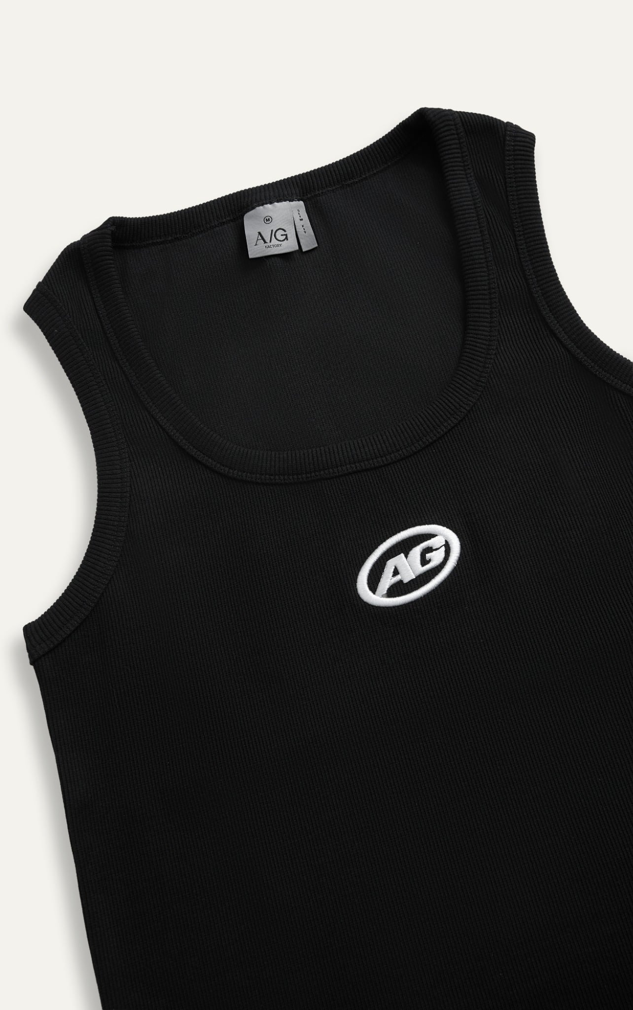 T01 FACTORY SLIM FIT BASIC TANKTOP - BLACK