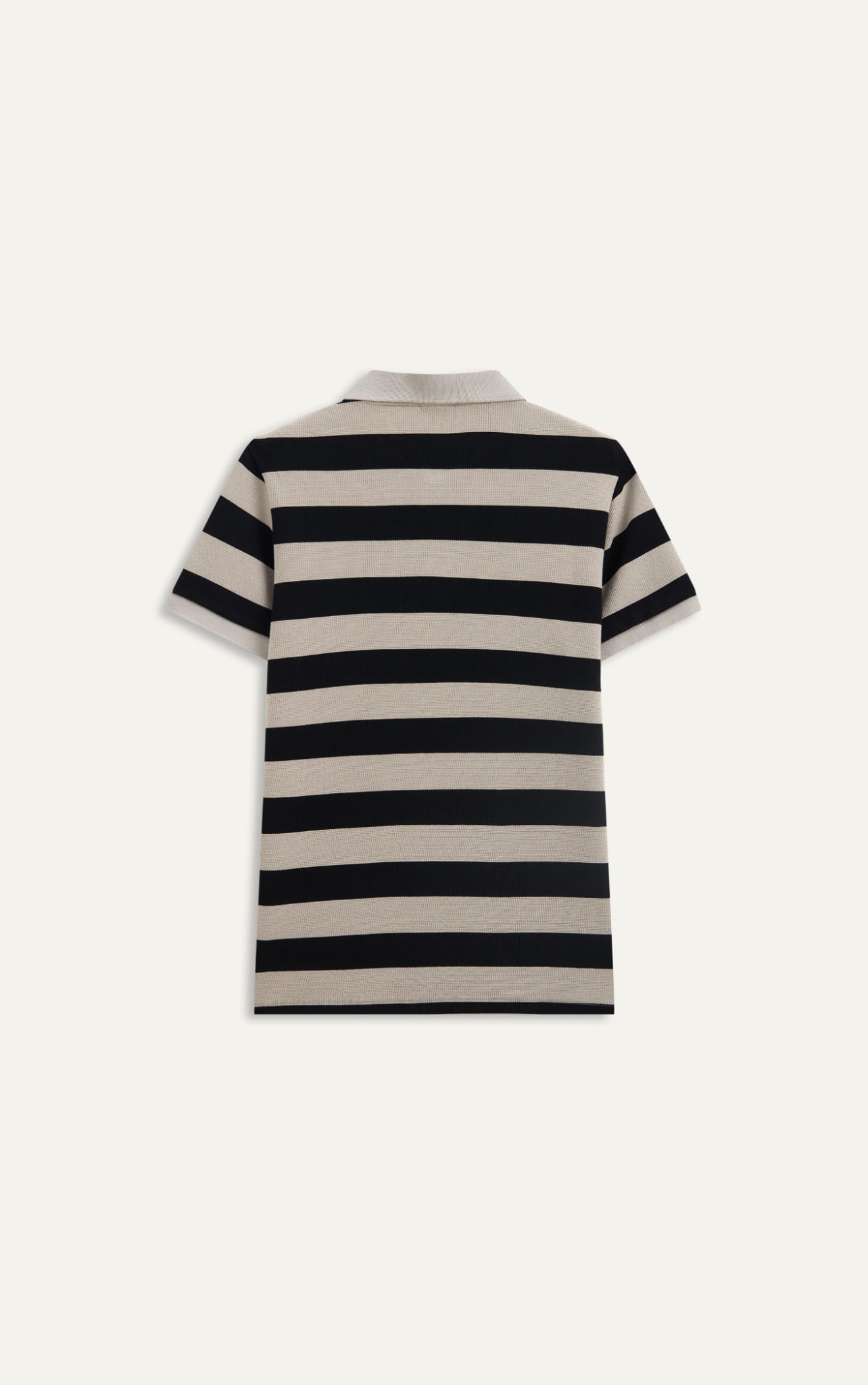 AG9012 PREMIUM SLIM FIT POLO SHIRT WITH BEIGE AND BLACK STRIPES - BEGIE