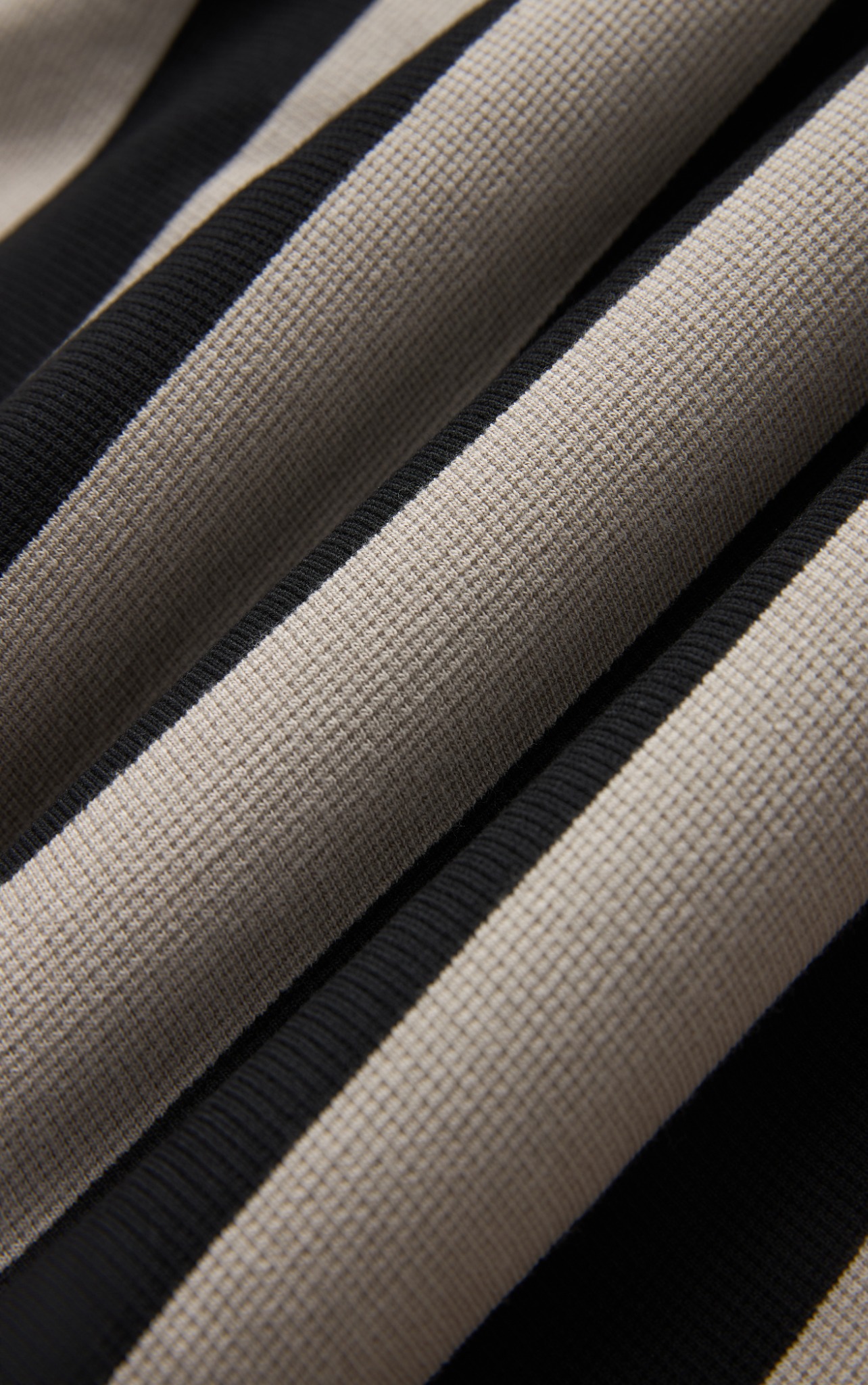 AG9012 PREMIUM SLIM FIT POLO SHIRT WITH BEIGE AND BLACK STRIPES - BEGIE