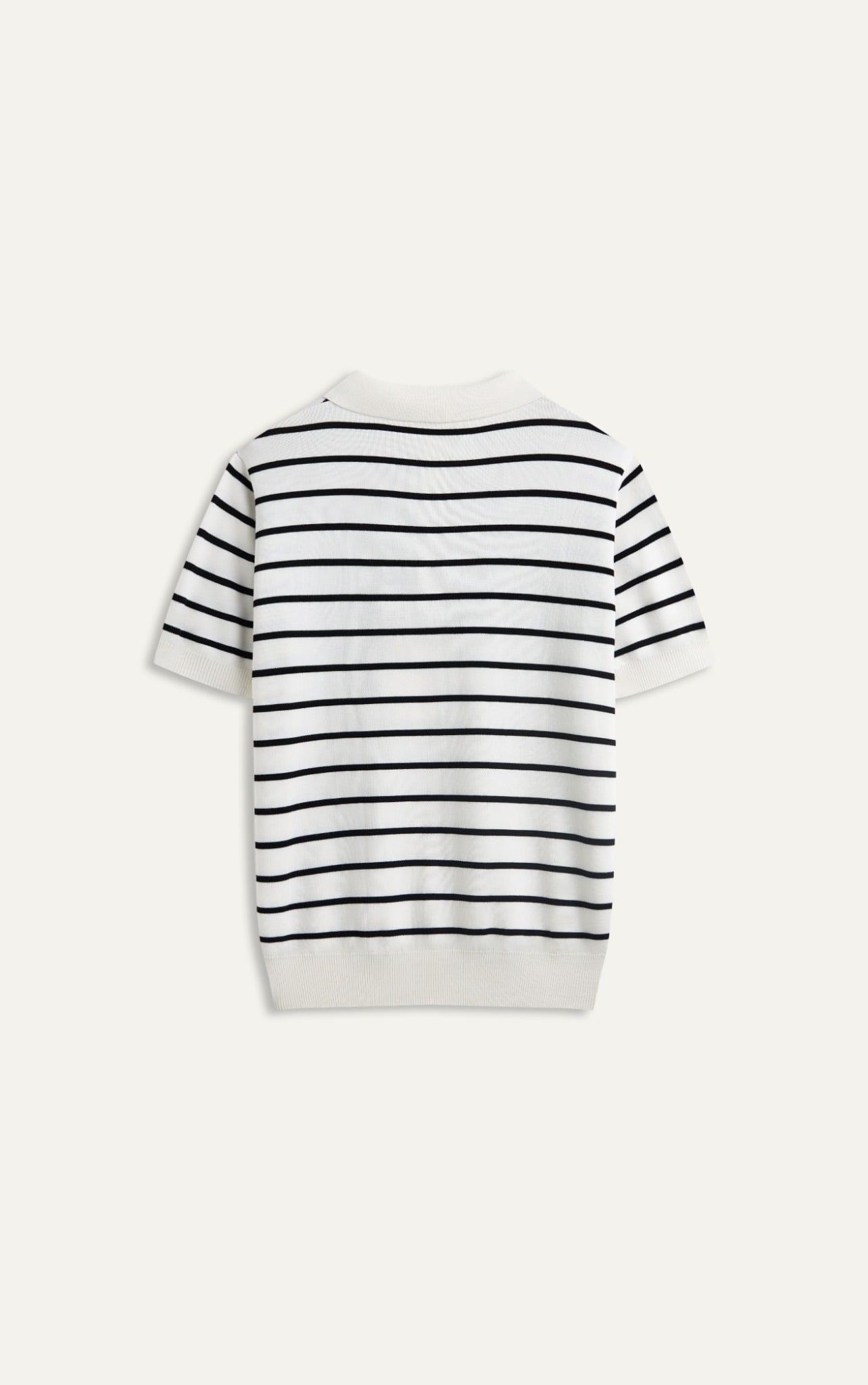 AG770 PREMIUM STRIPED KNIT POLO SHIRT - WHITE