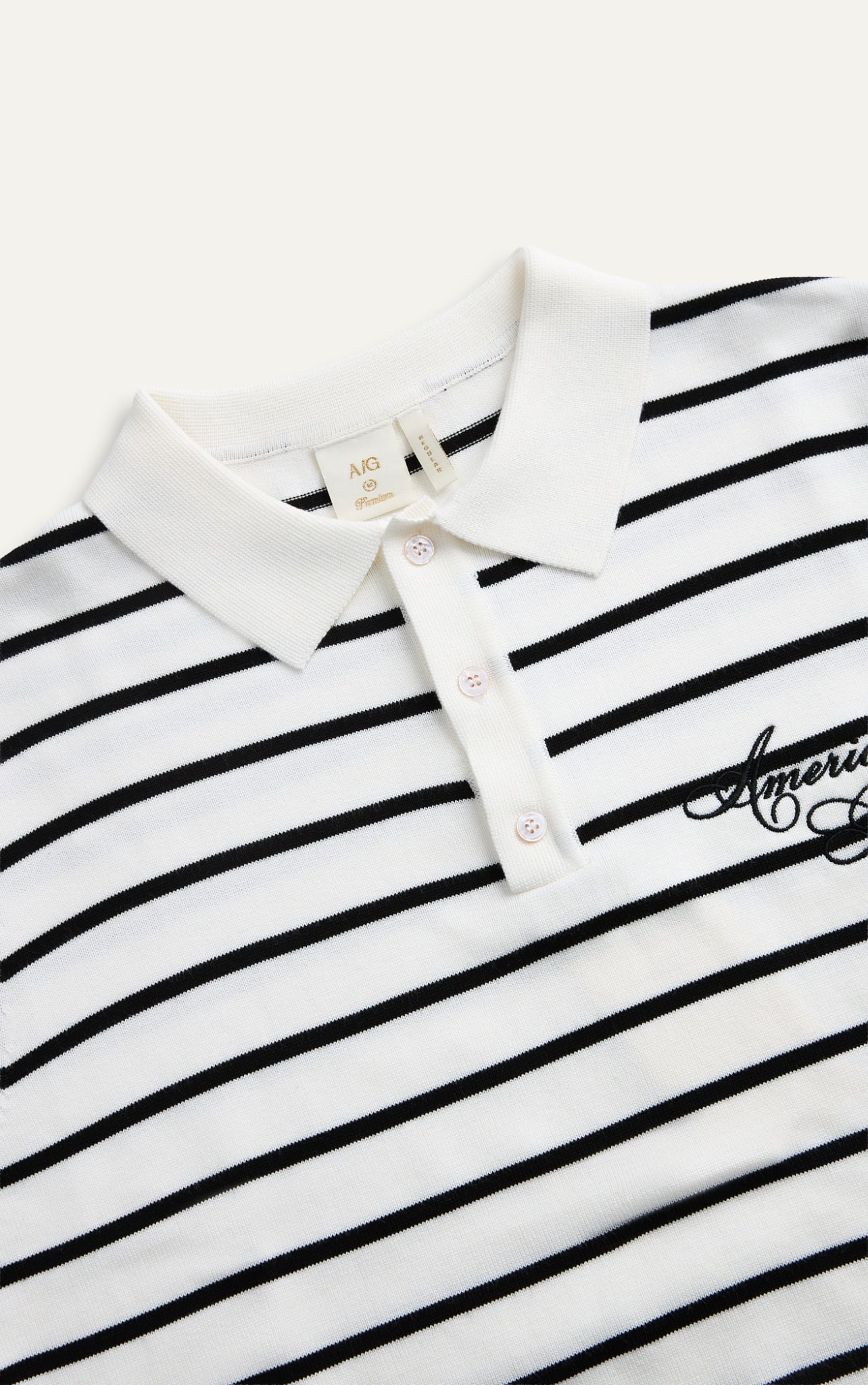AG770 PREMIUM STRIPED KNIT POLO SHIRT - WHITE