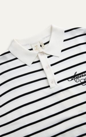 AG770 PREMIUM STRIPED KNIT POLO SHIRT - WHITE