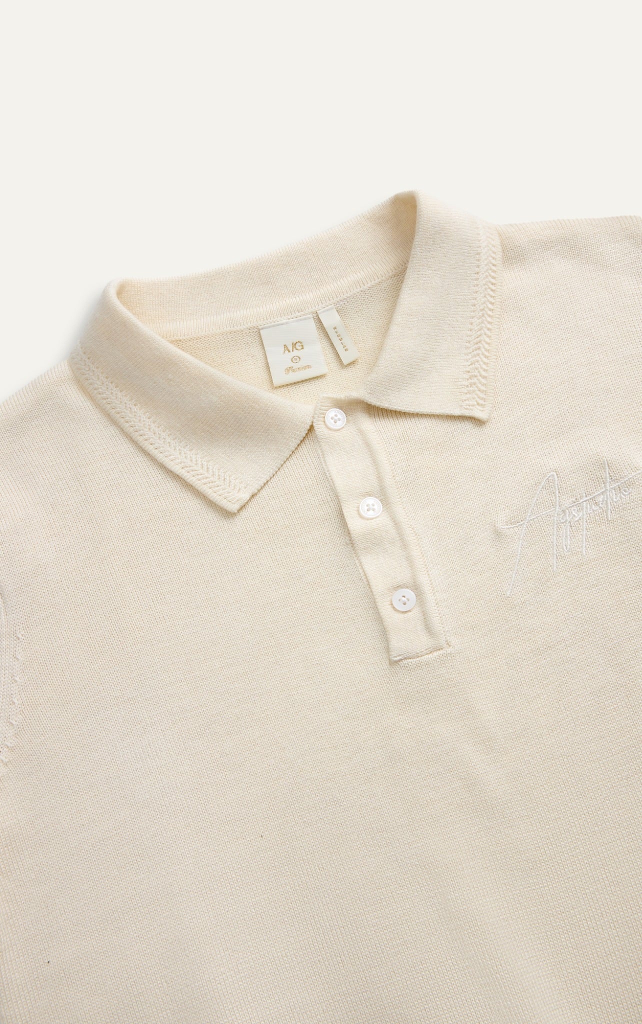 N456 CLASSIQUE KNIT POLO - OFF WHITE