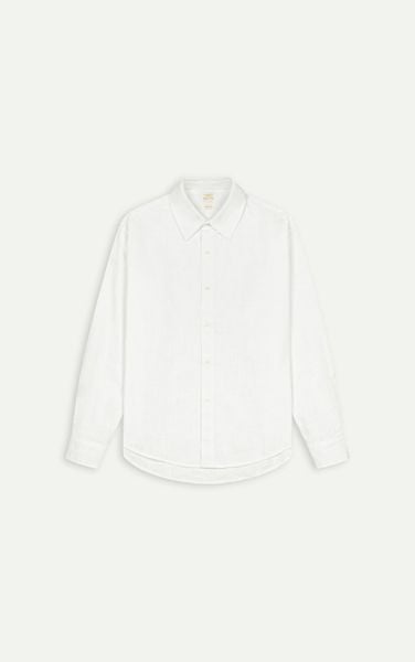  AG544 STUDIO REGULAR FIT LINEN SHIRT - WHITE