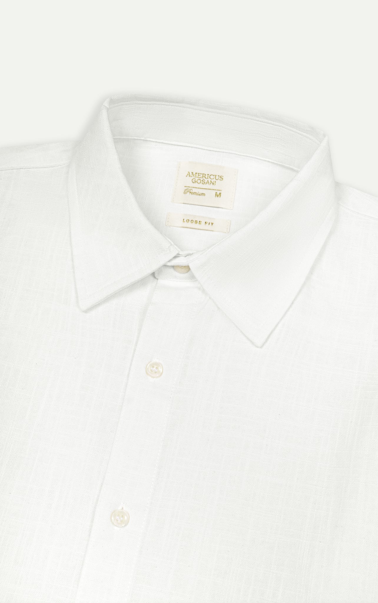 AG544 STUDIO REGULAR FIT LINEN SHIRT - WHITE
