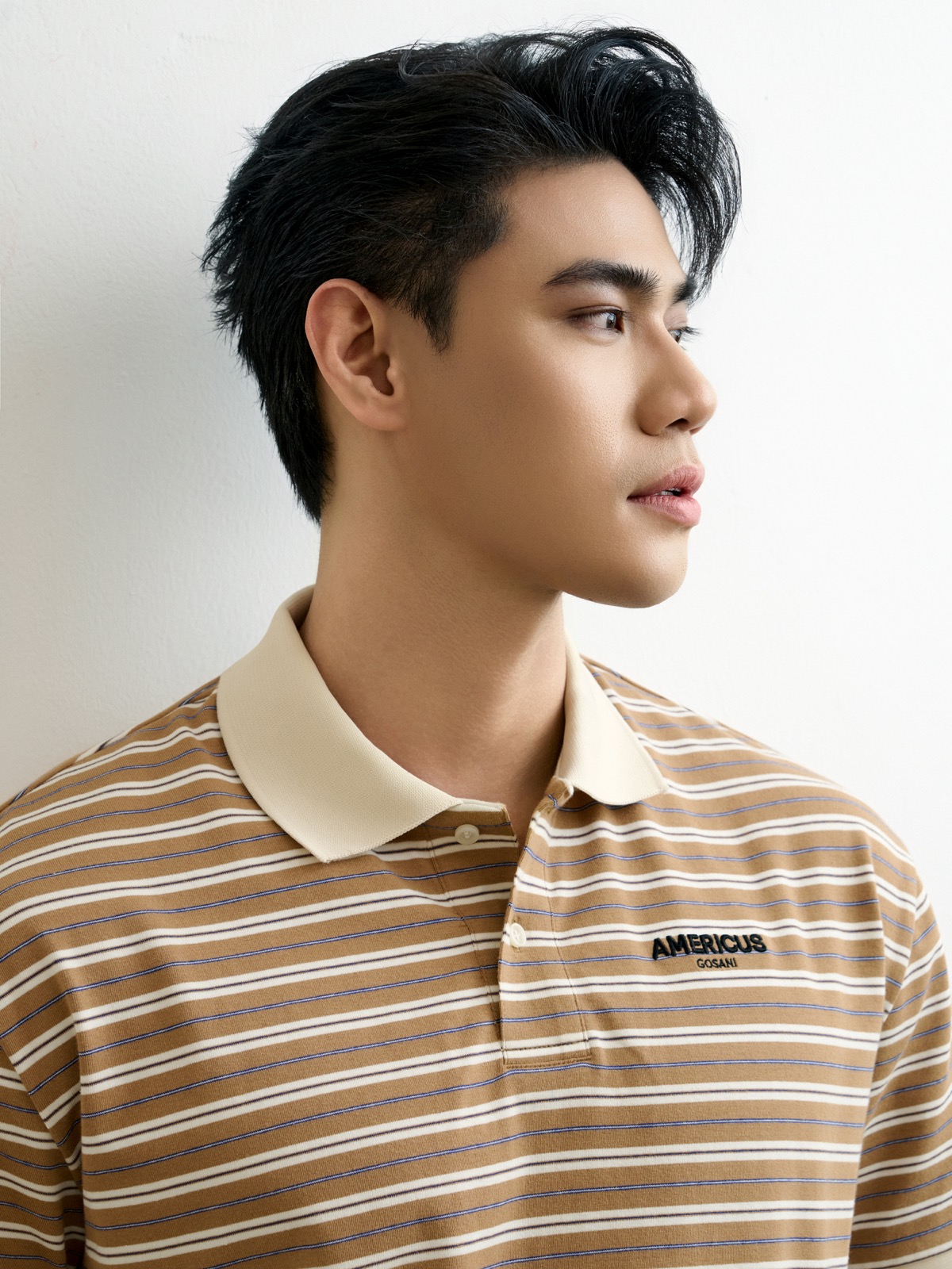 AGTT21 STUDIO DAILY STRIPE POLO - BROWN
