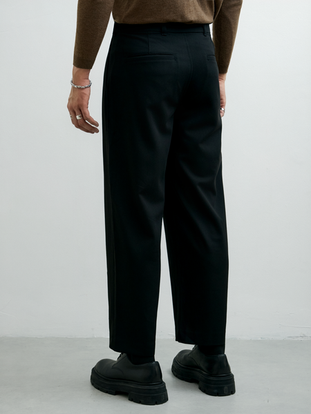  HB01 AMERICUS GOSANI PLEATED BAGGY TROUSERS - BLACK 