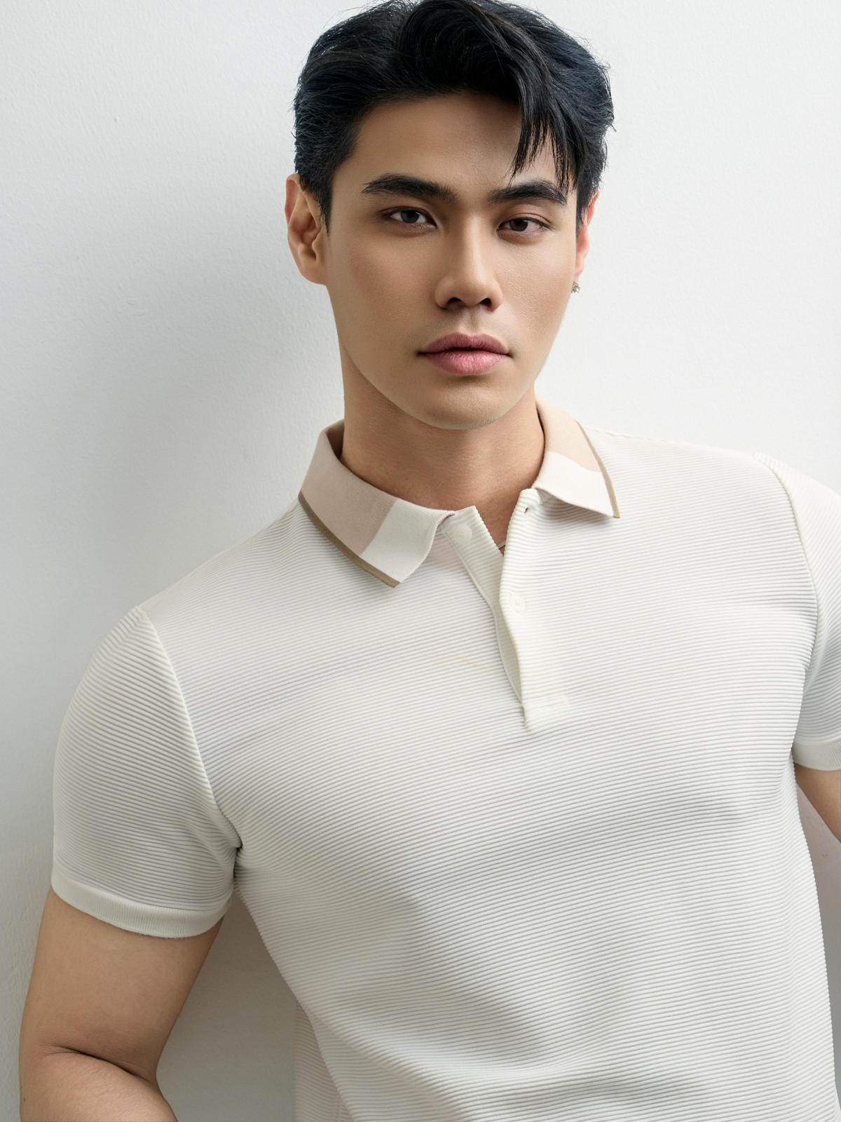 AG9008 FACTORY  POLO SLIMFIT - WHITE