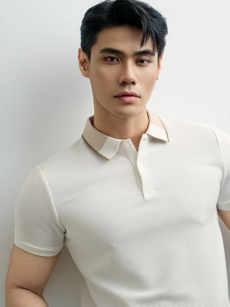  AG9008 FACTORY  POLO SLIMFIT - WHITE 