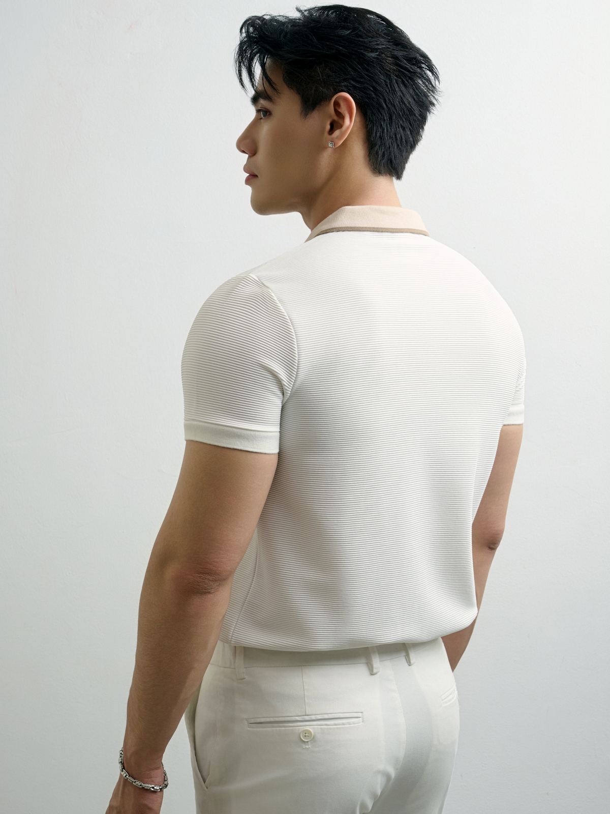AG9008 FACTORY  POLO SLIMFIT - WHITE