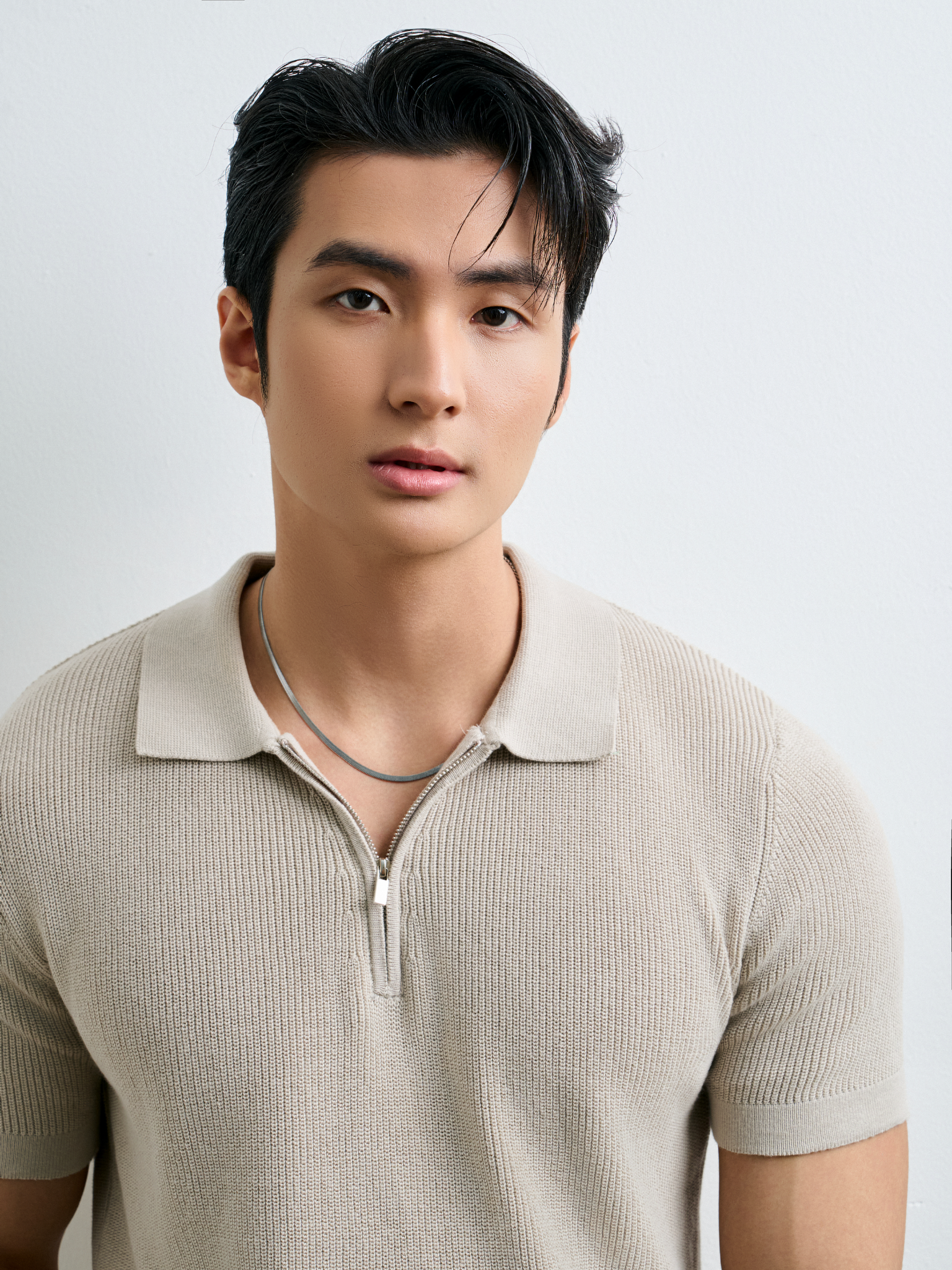 AG767 PREMIUM REGULAR FIT KNIT POLO - BEIGE