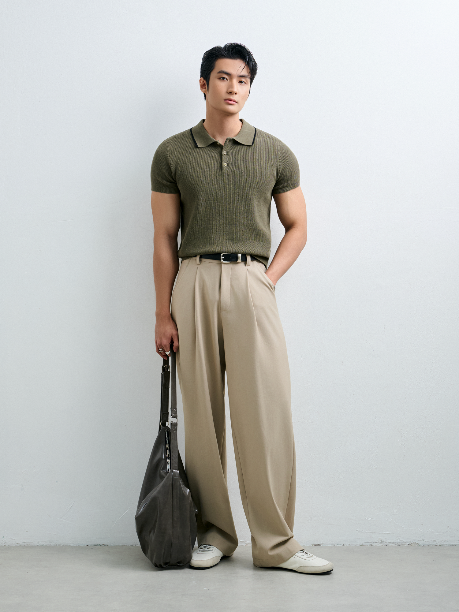 AG455 PREMIUM REGULAR FIT KNIT POLO - GREEN