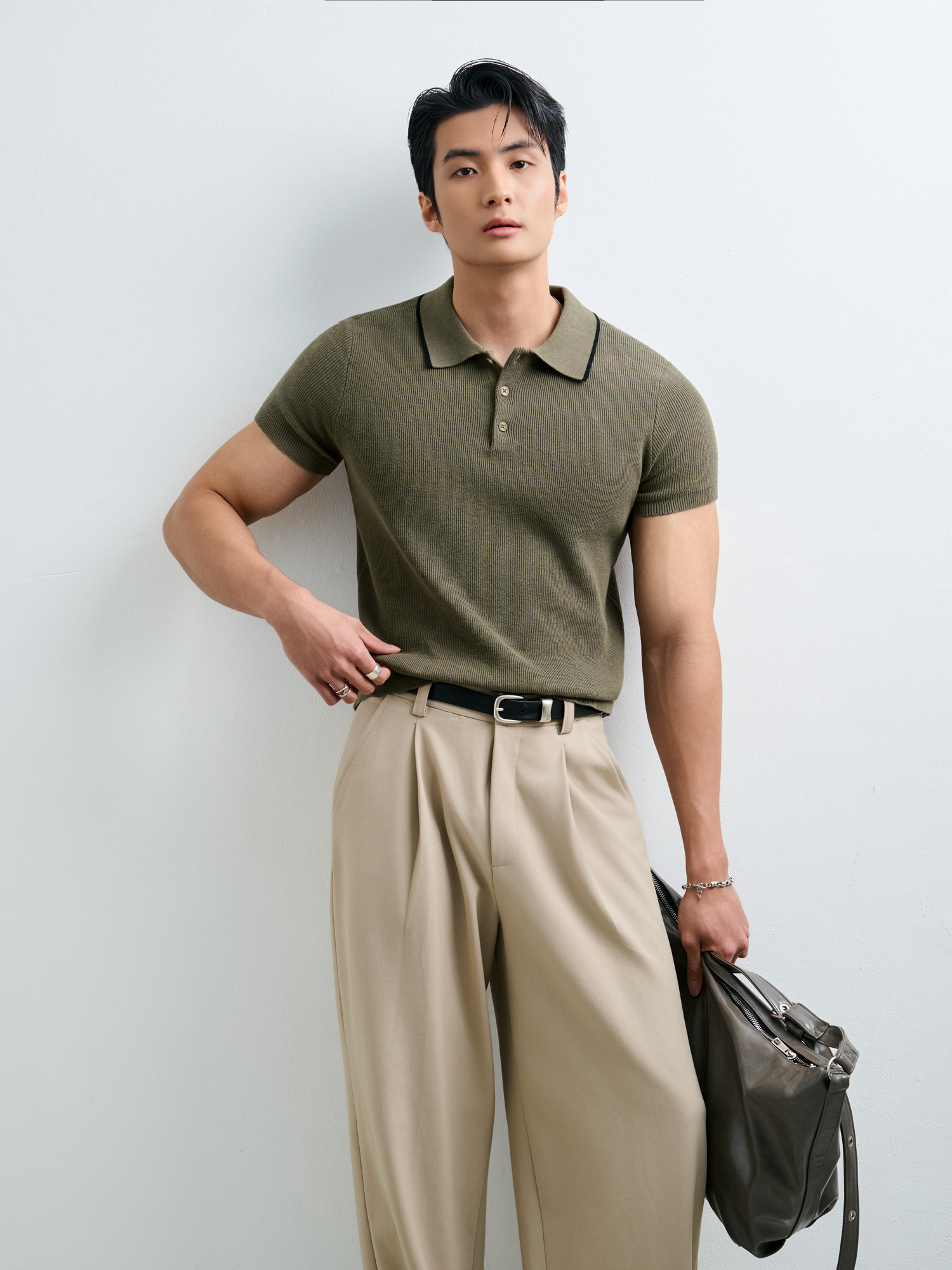 AG455 PREMIUM REGULAR FIT KNIT POLO - GREEN