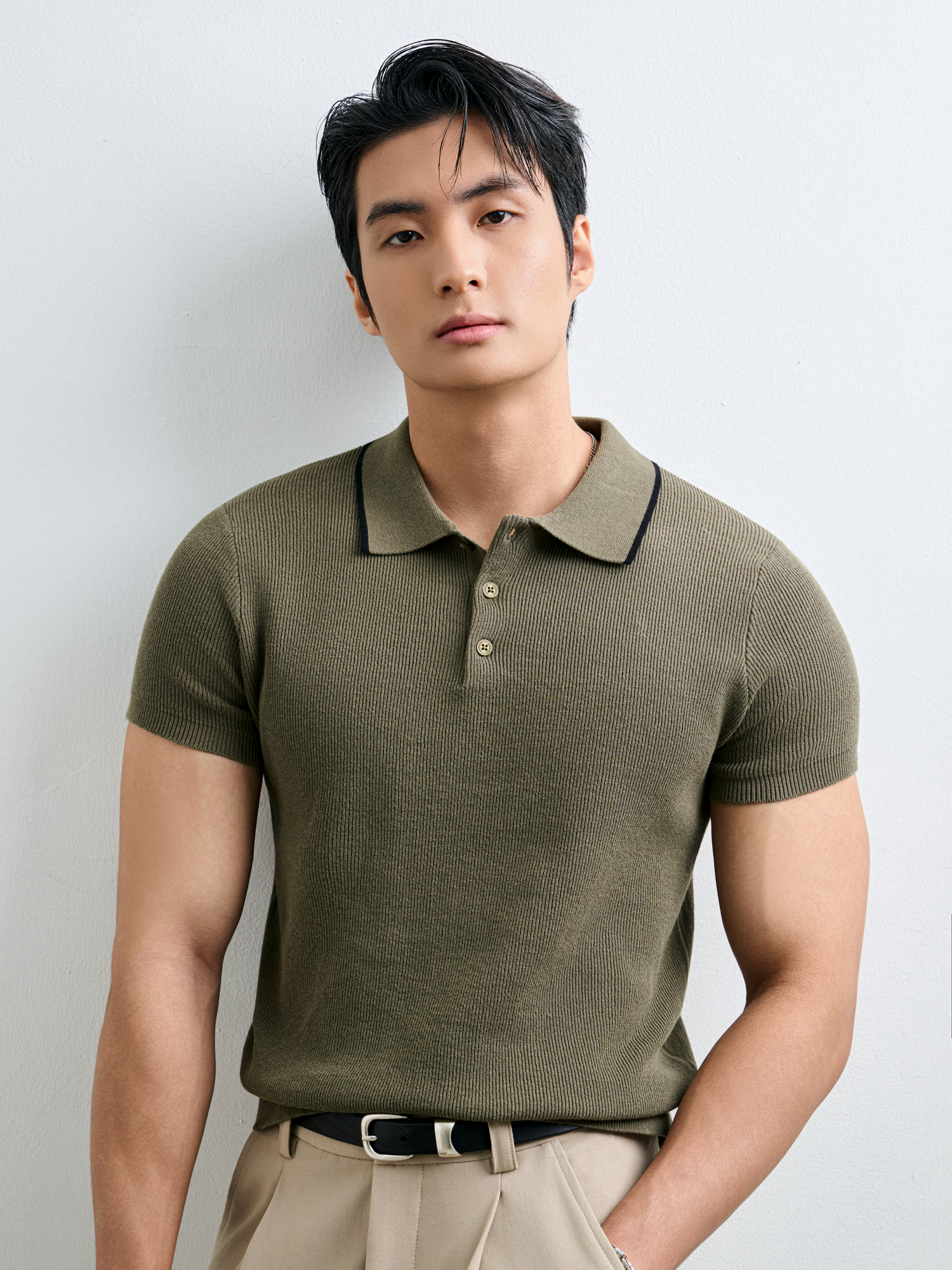 AG455 PREMIUM REGULAR FIT KNIT POLO - GREEN