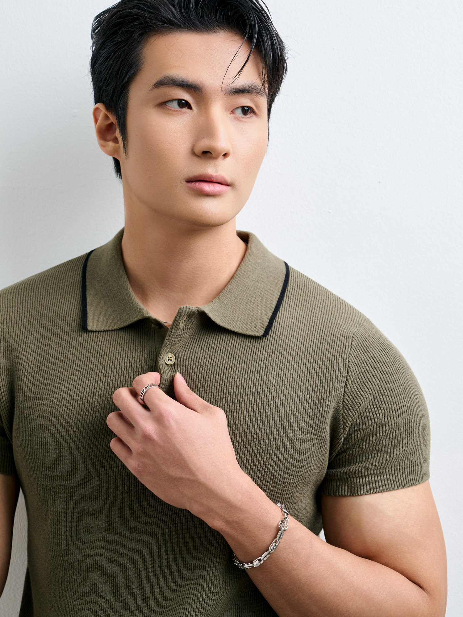 AG455 PREMIUM REGULAR FIT KNIT POLO - GREEN
