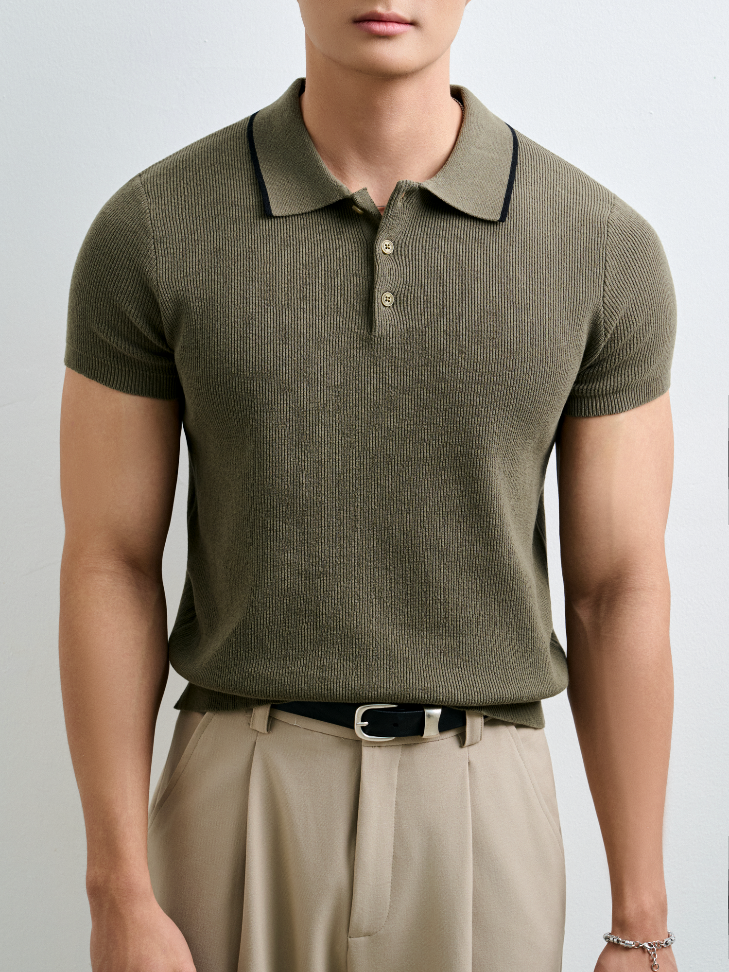 AG455 PREMIUM REGULAR FIT KNIT POLO - GREEN