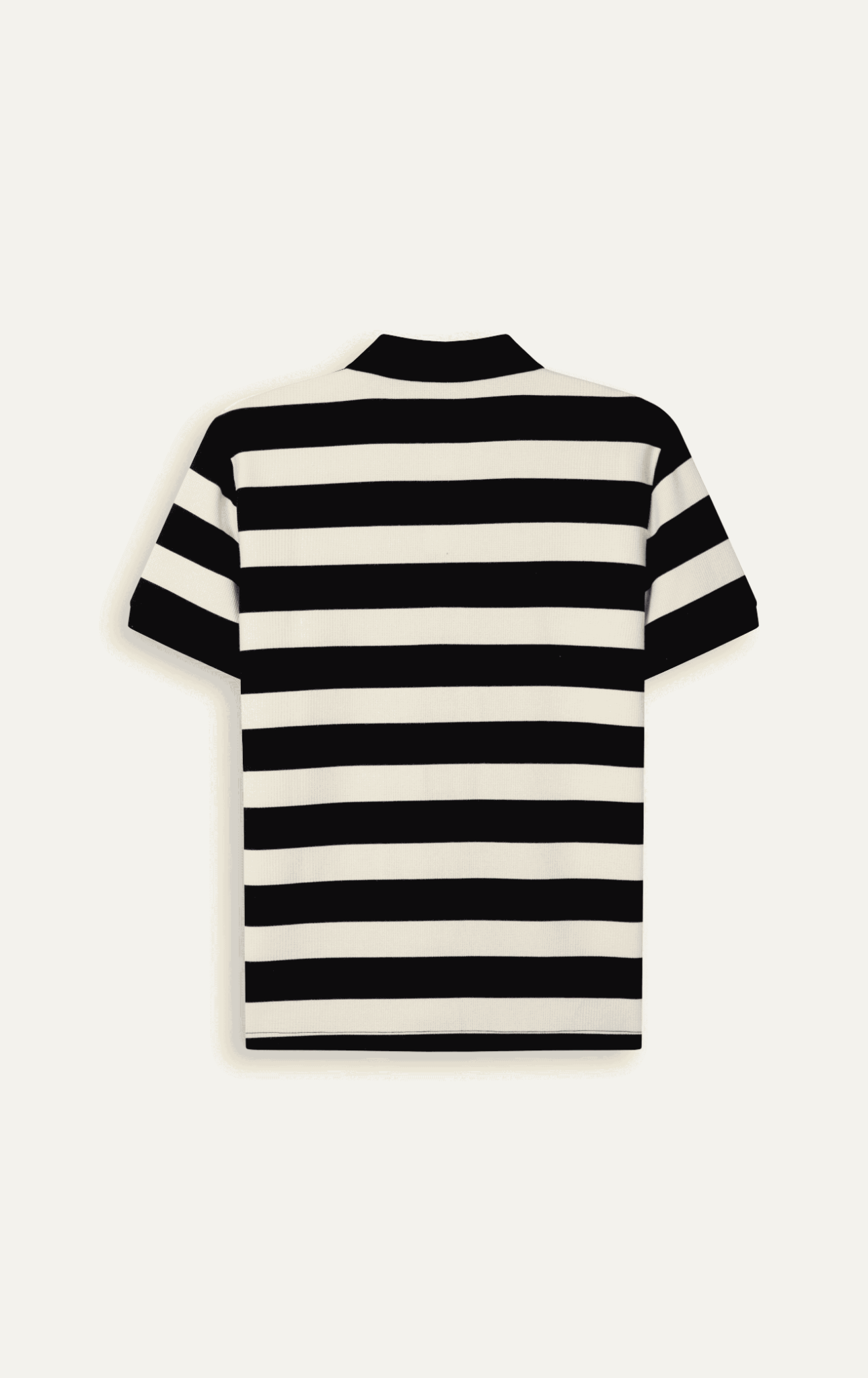 AG9012 PREMIUM SLIM FIT POLO SHIRT WITH BEIGE AND BLACK STRIPES - BLACK