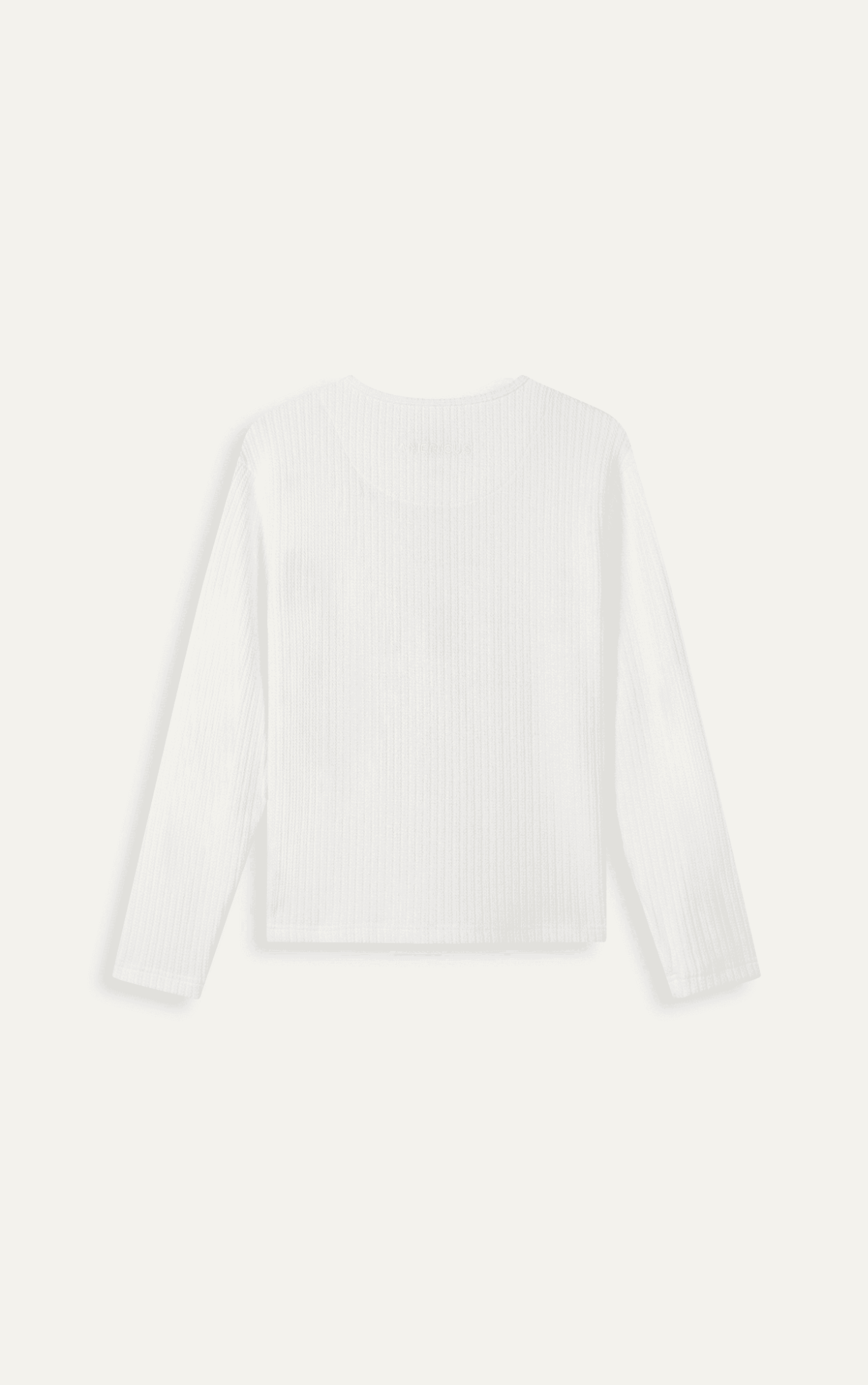 AGQ04 PREMIUM SLIM FIT LONG-SLEEVED HENLEY T-SHIRT - WHITE