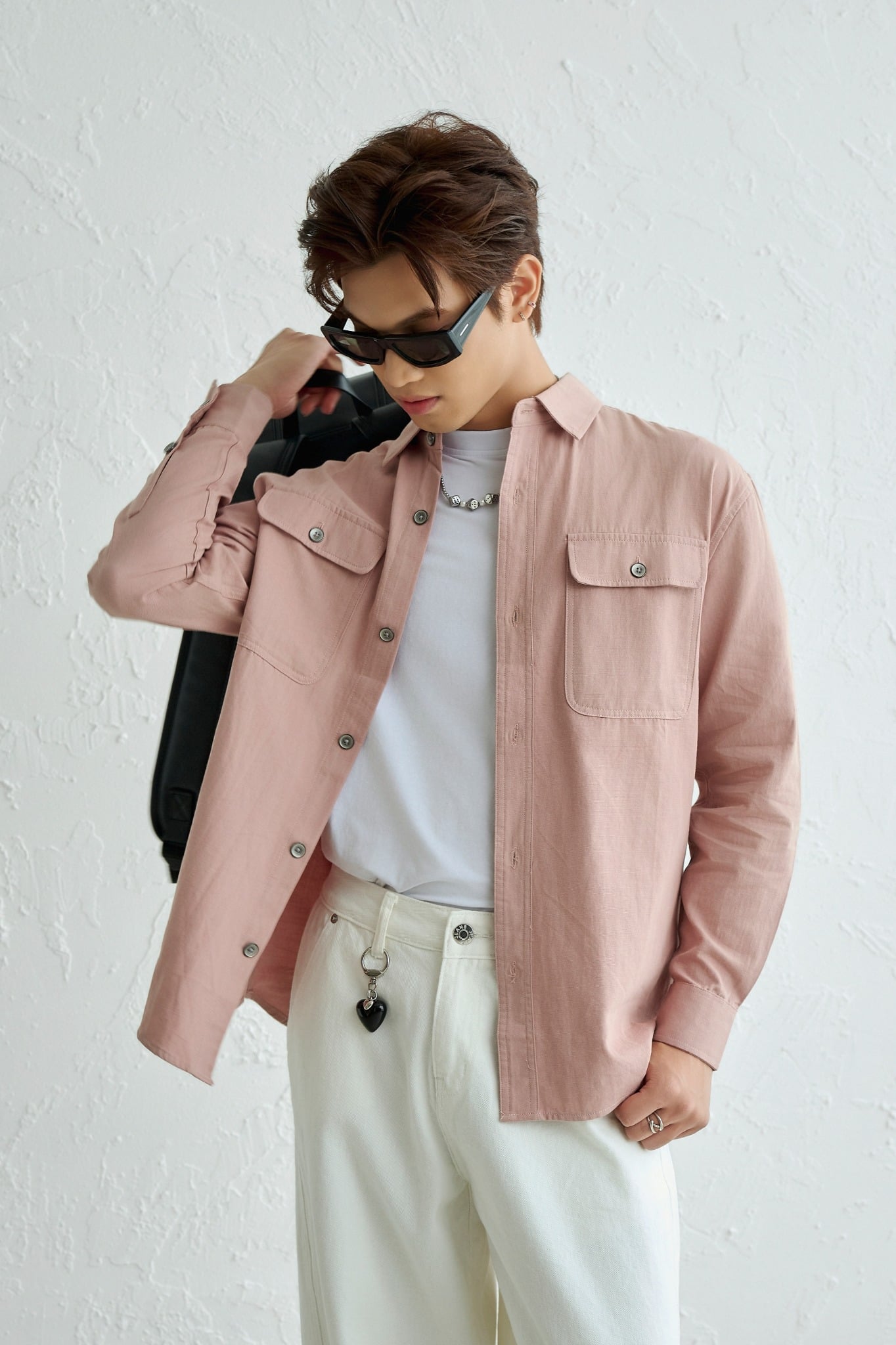 AG30 STUDIO REGULAR FIT POCKET SHIRT - PINK