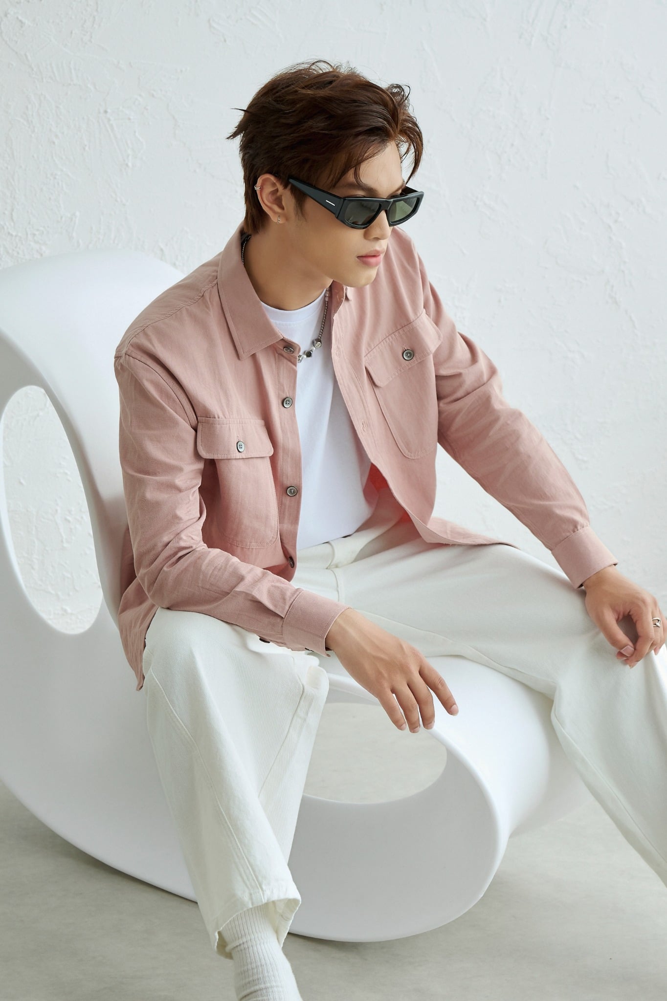 AG30 STUDIO REGULAR FIT POCKET SHIRT - PINK