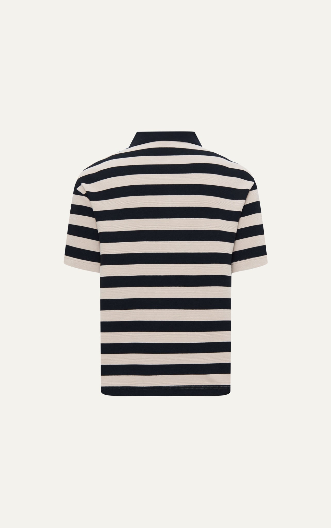 S3 STUDIO LOOSE FIT STRIPE CLASSIC POLO  - BEIGE