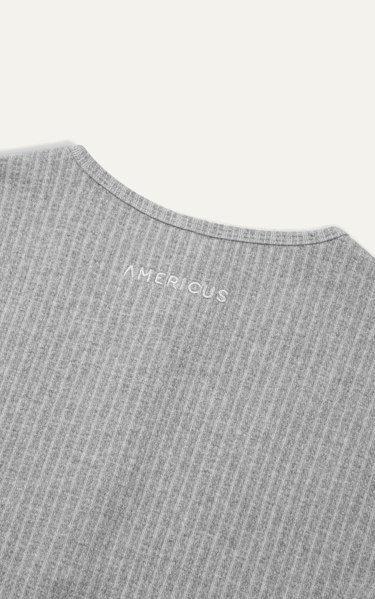 AGQ04 PREMIUM SLIM FIT LONG-SLEEVED HENLEY T-SHIRT -GREY
