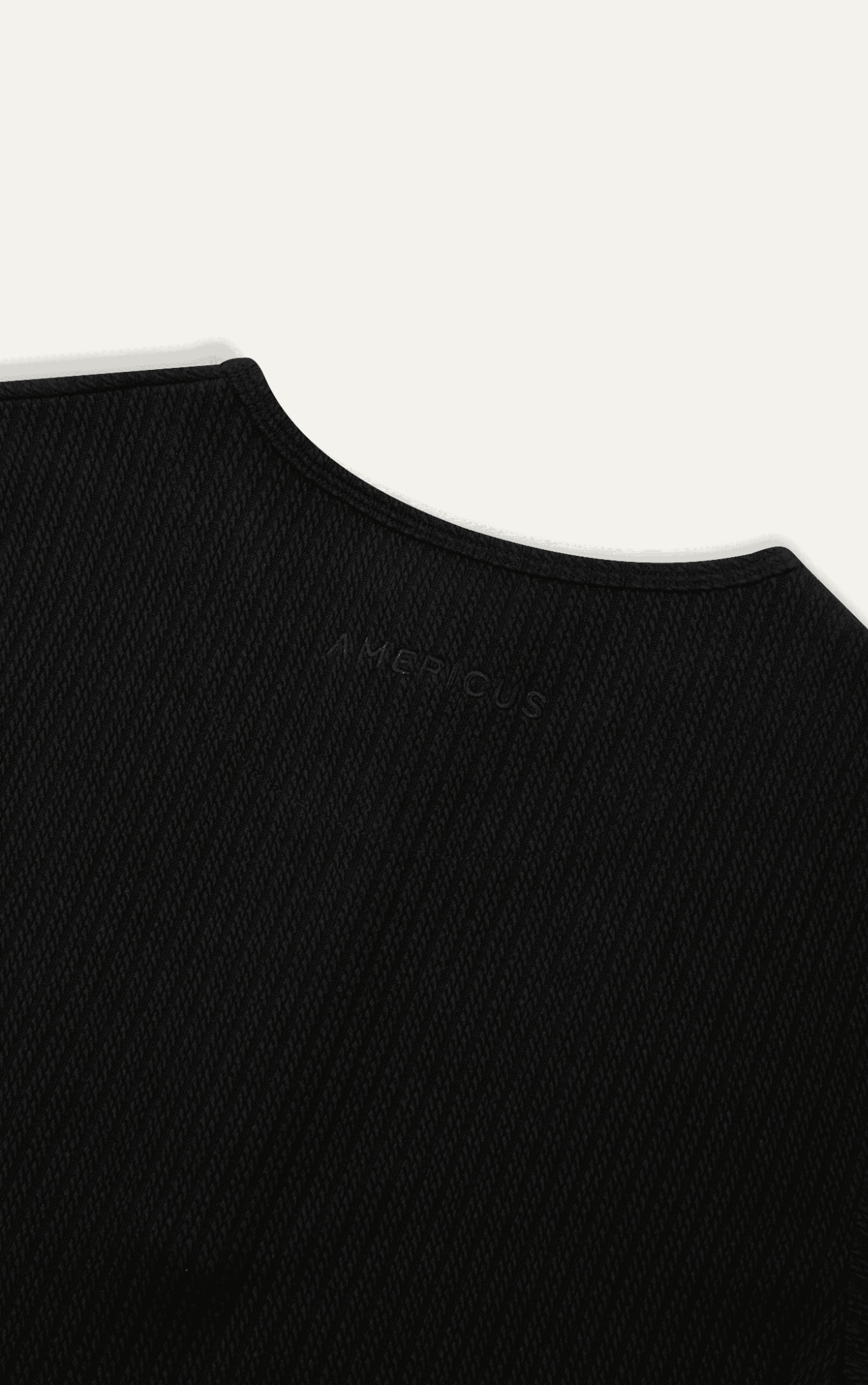 AGQ04 PREMIUM SLIM FIT LONG-SLEEVED HENLEY T-SHIRT - BLACK