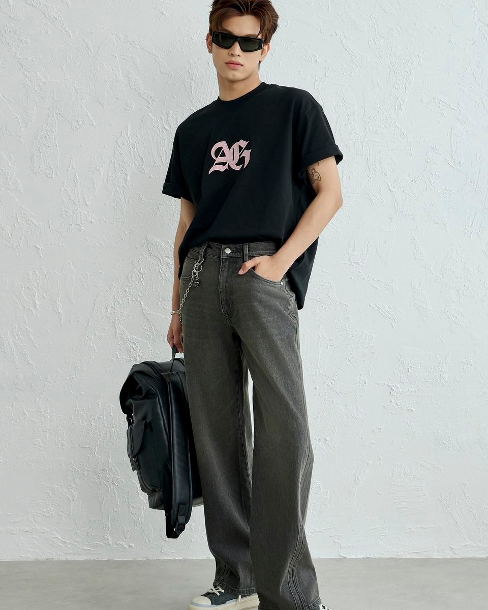 AGY03 NEW BAGGY JEANS - DARK GRAY