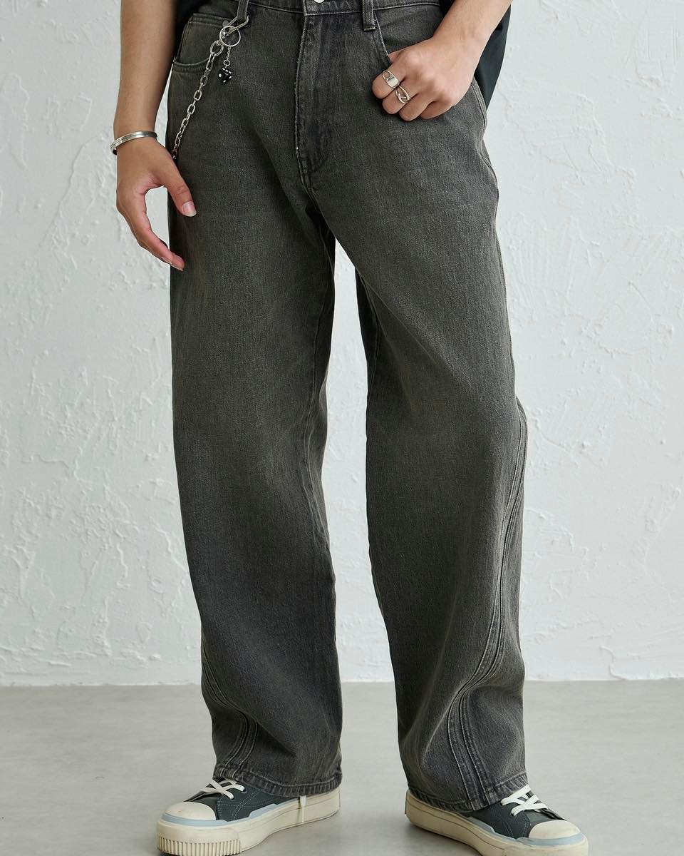 AGY03 NEW BAGGY JEANS - DARK GRAY