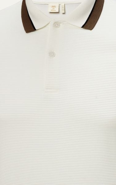  AG9001 FACTORY SLIMFIT POLO MIX NECK DETAIL - WHITE 