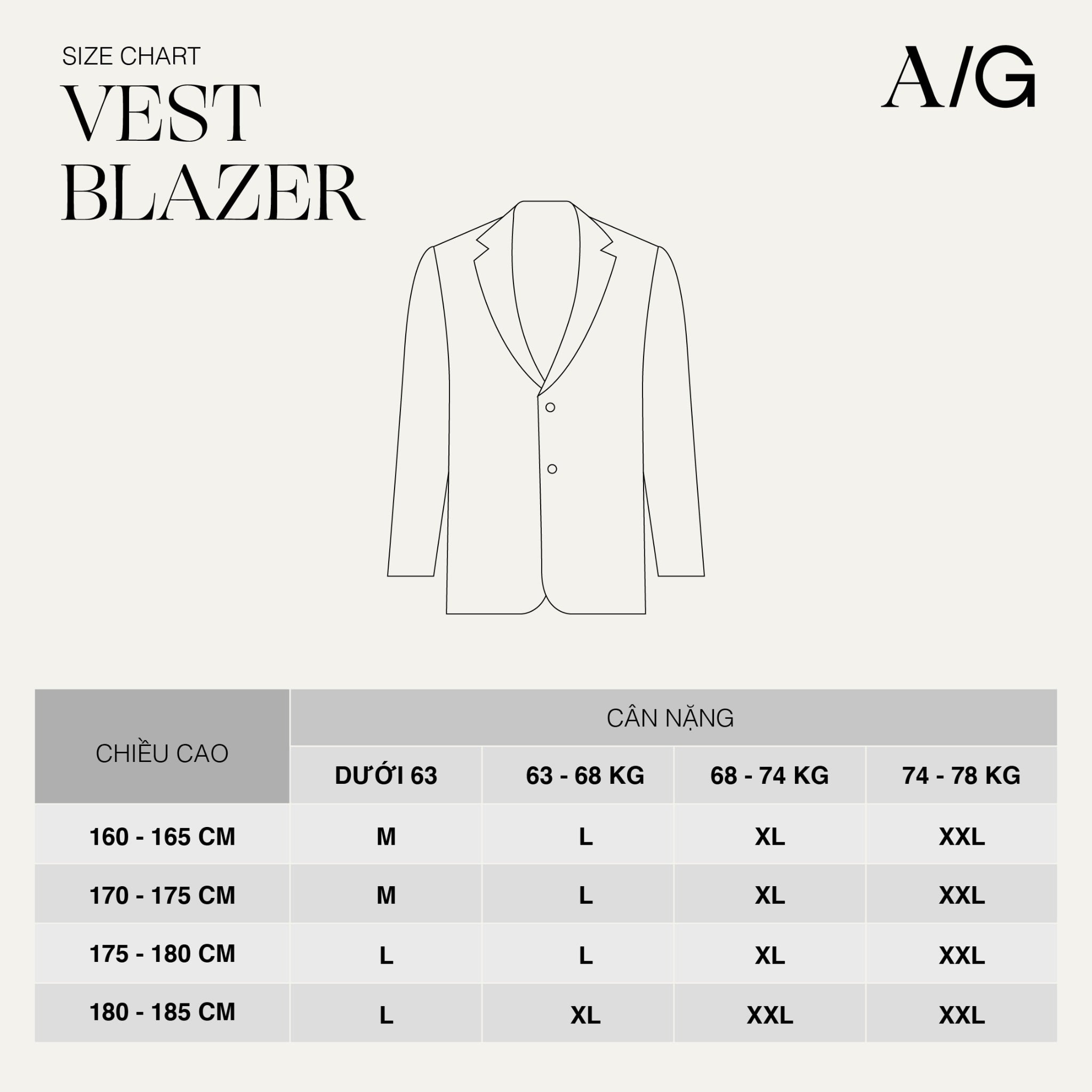 AG63 PREMIUM SLIMFIT VEST - BEIGE