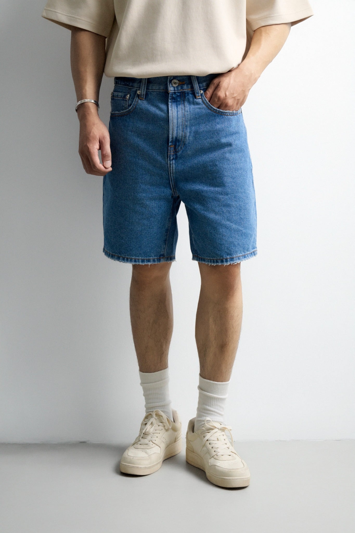 X1 FACTORY LOOSEFIT JEANS SHORT - DARK BLUE