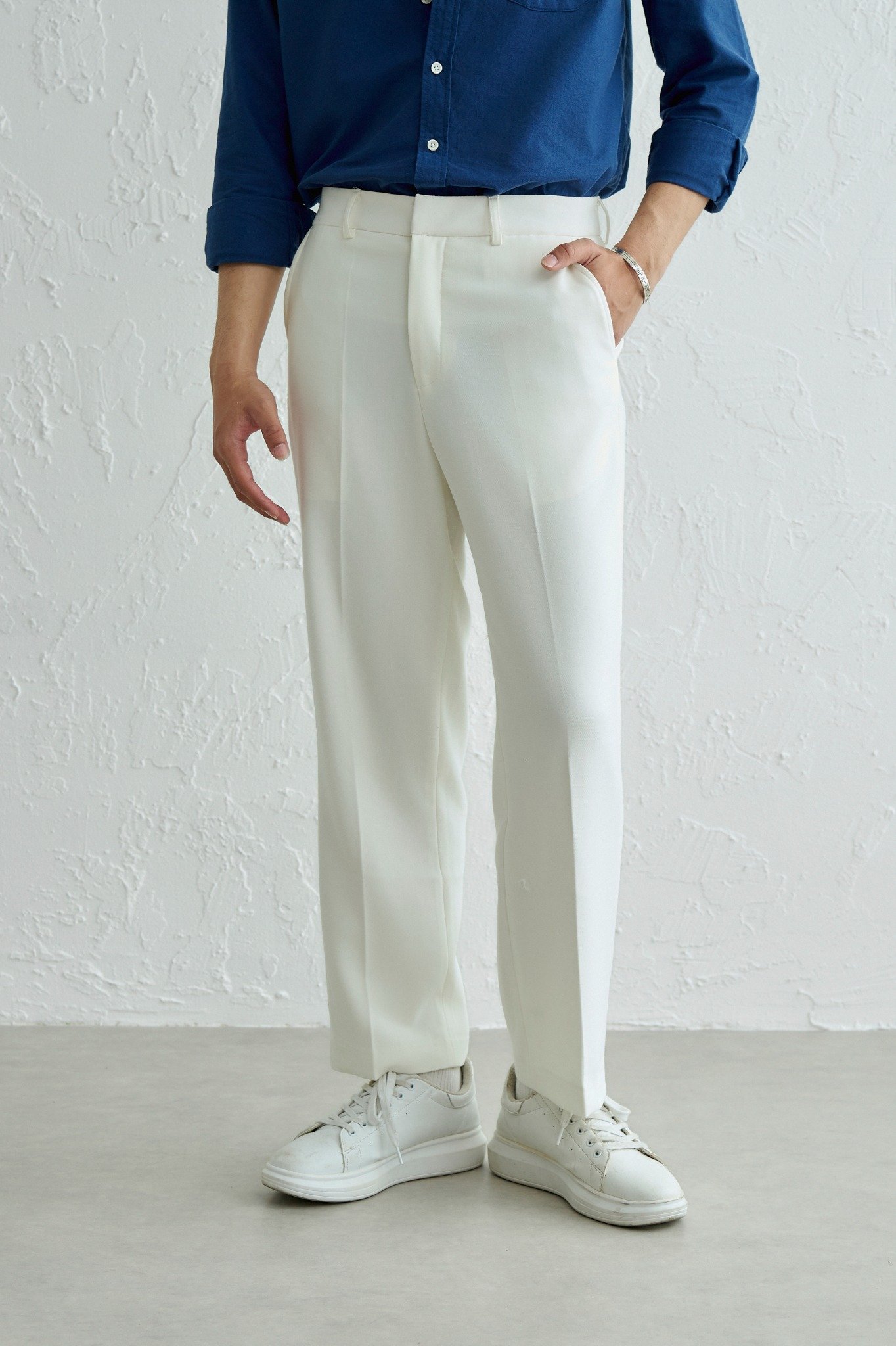 AGHT14 PREMIUM REGULAR FIT TROUSERS - WHITE