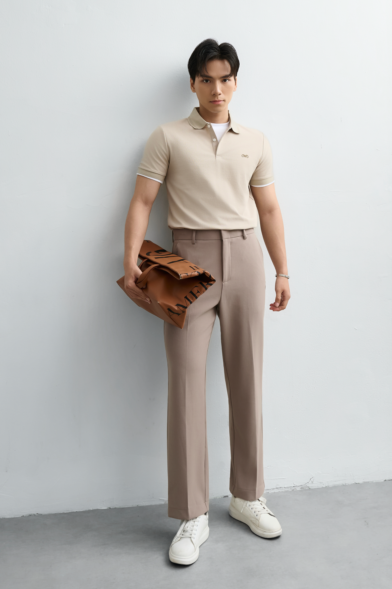 AGHT14 PREMIUM REGULAR FIT TROUSERS - BROWN
