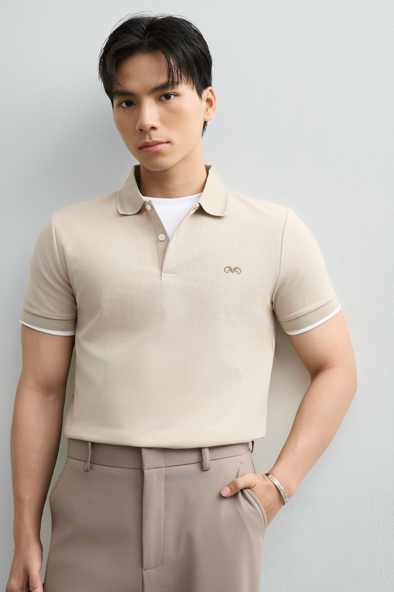 AG9002 FACTORY SLIMFIT POLO - BEIGE