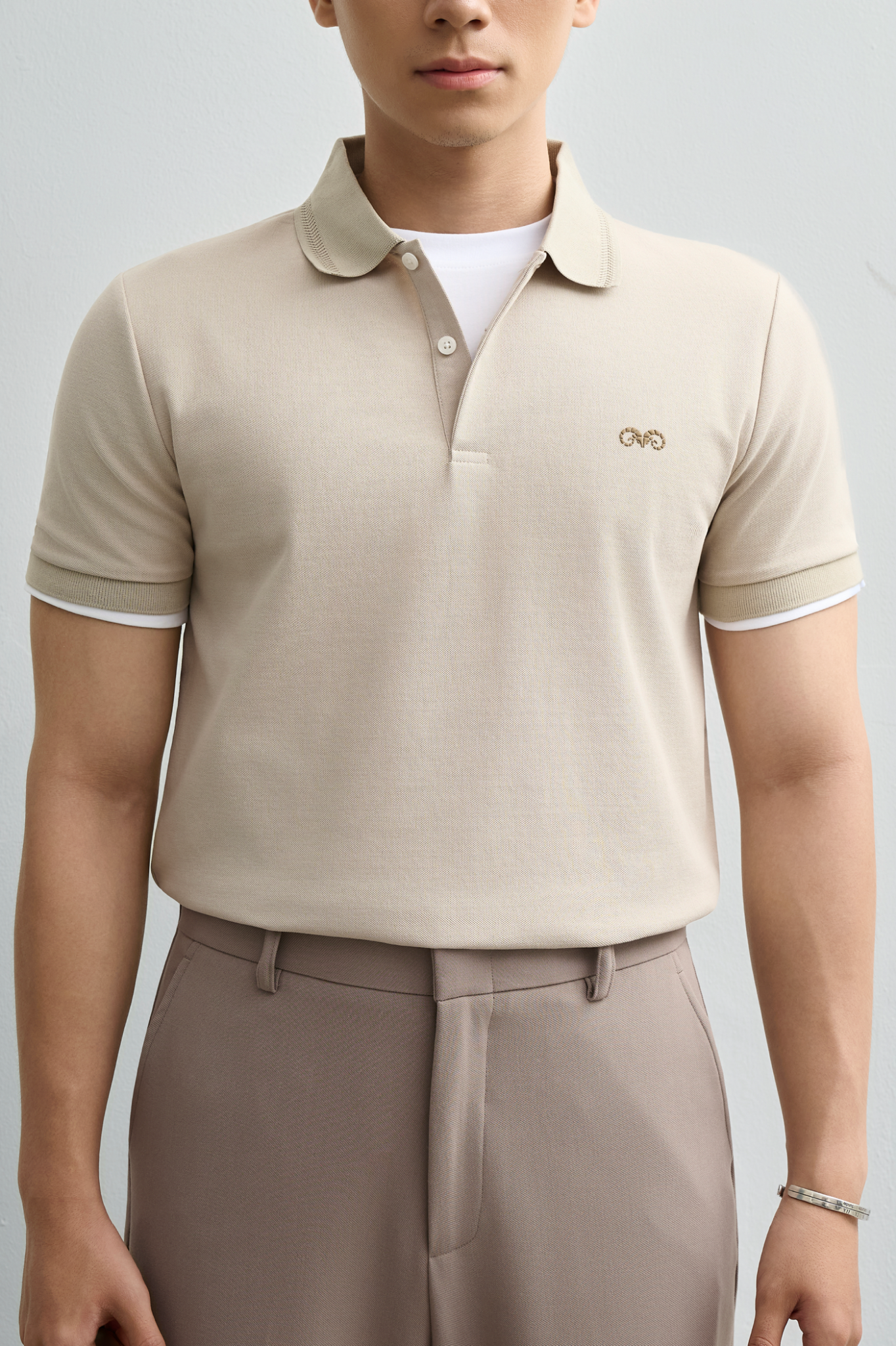 AG9002 FACTORY SLIMFIT POLO - BEIGE