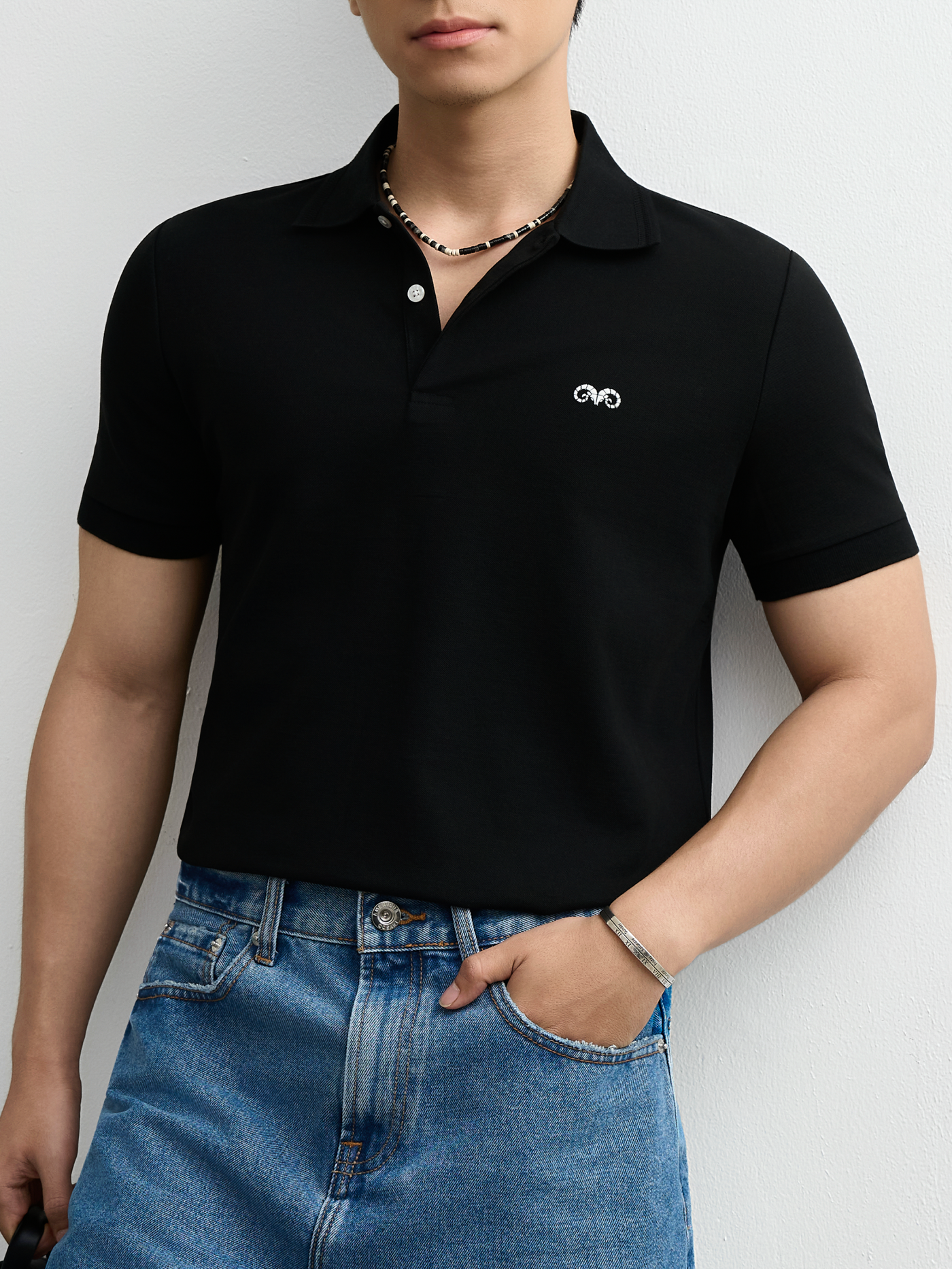 AG9002 FACTORY SLIMFIT POLO - BLACK
