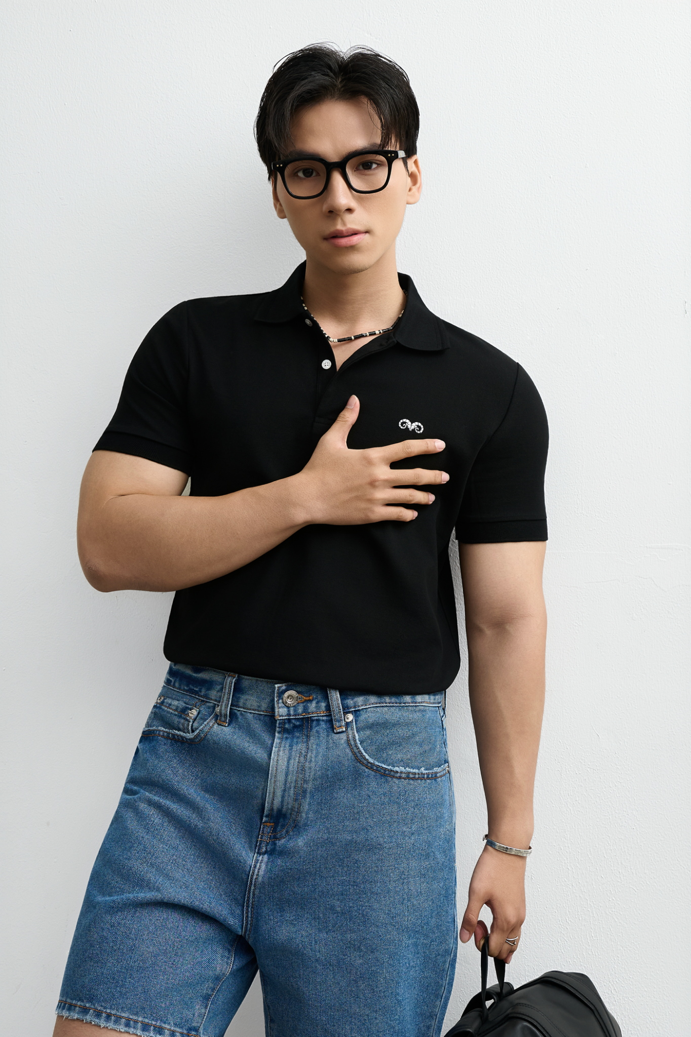AG9002 FACTORY SLIMFIT POLO - BLACK