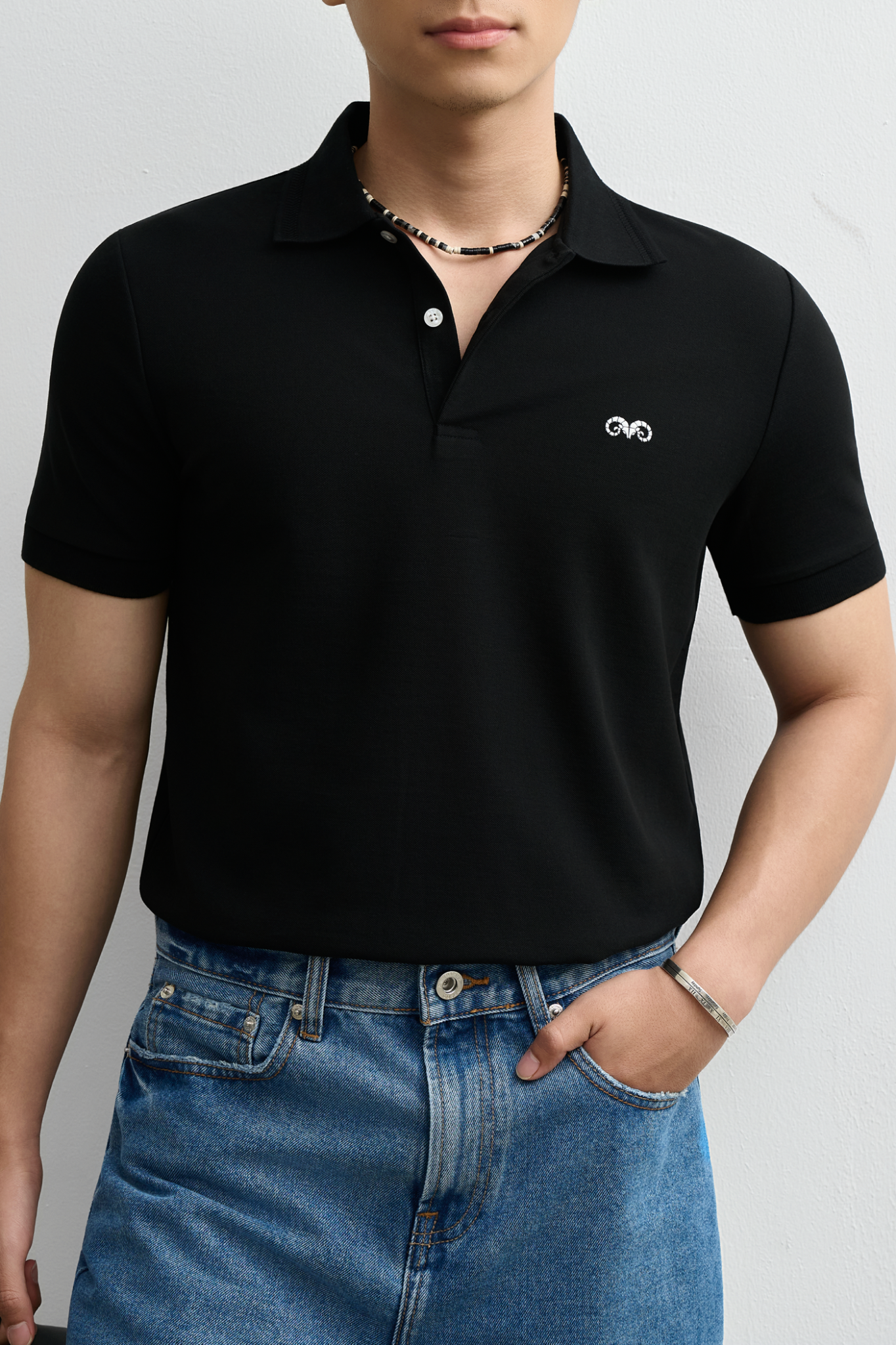 AG9002 FACTORY SLIMFIT POLO - BLACK