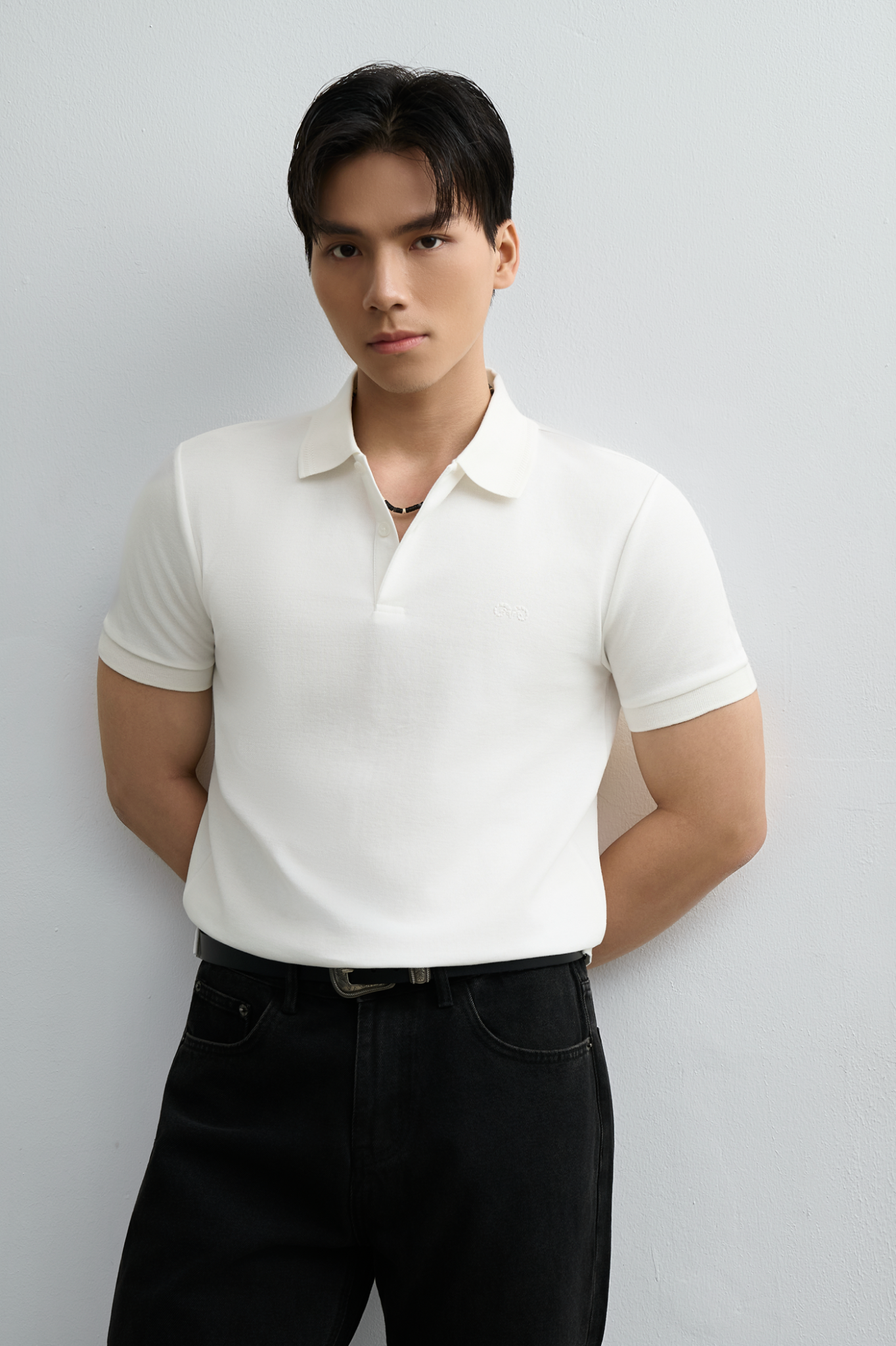 AG9002 FACTORY SLIMFIT POLO - LIGHT WHITE
