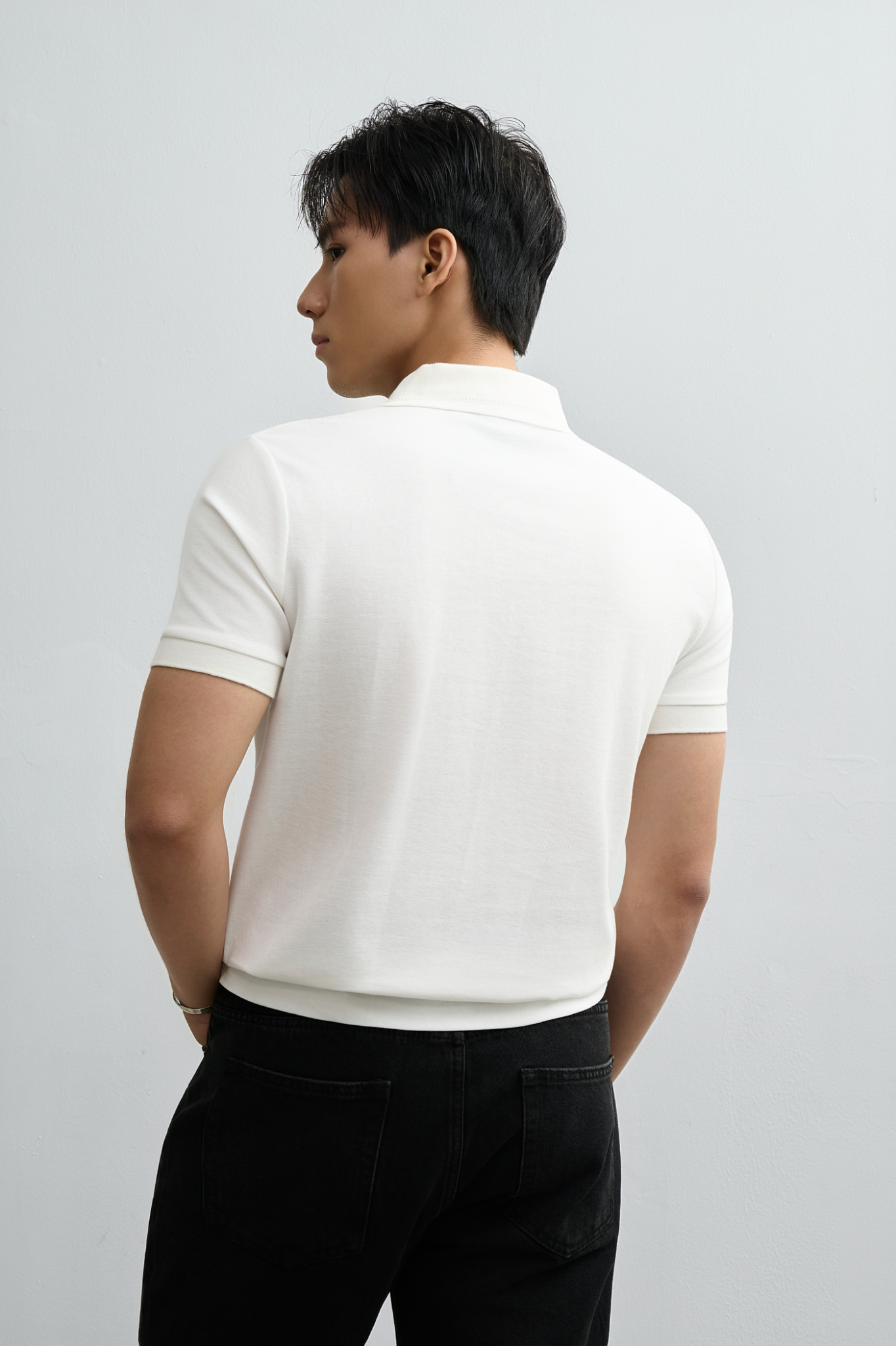 AG9002 FACTORY SLIMFIT POLO - LIGHT WHITE