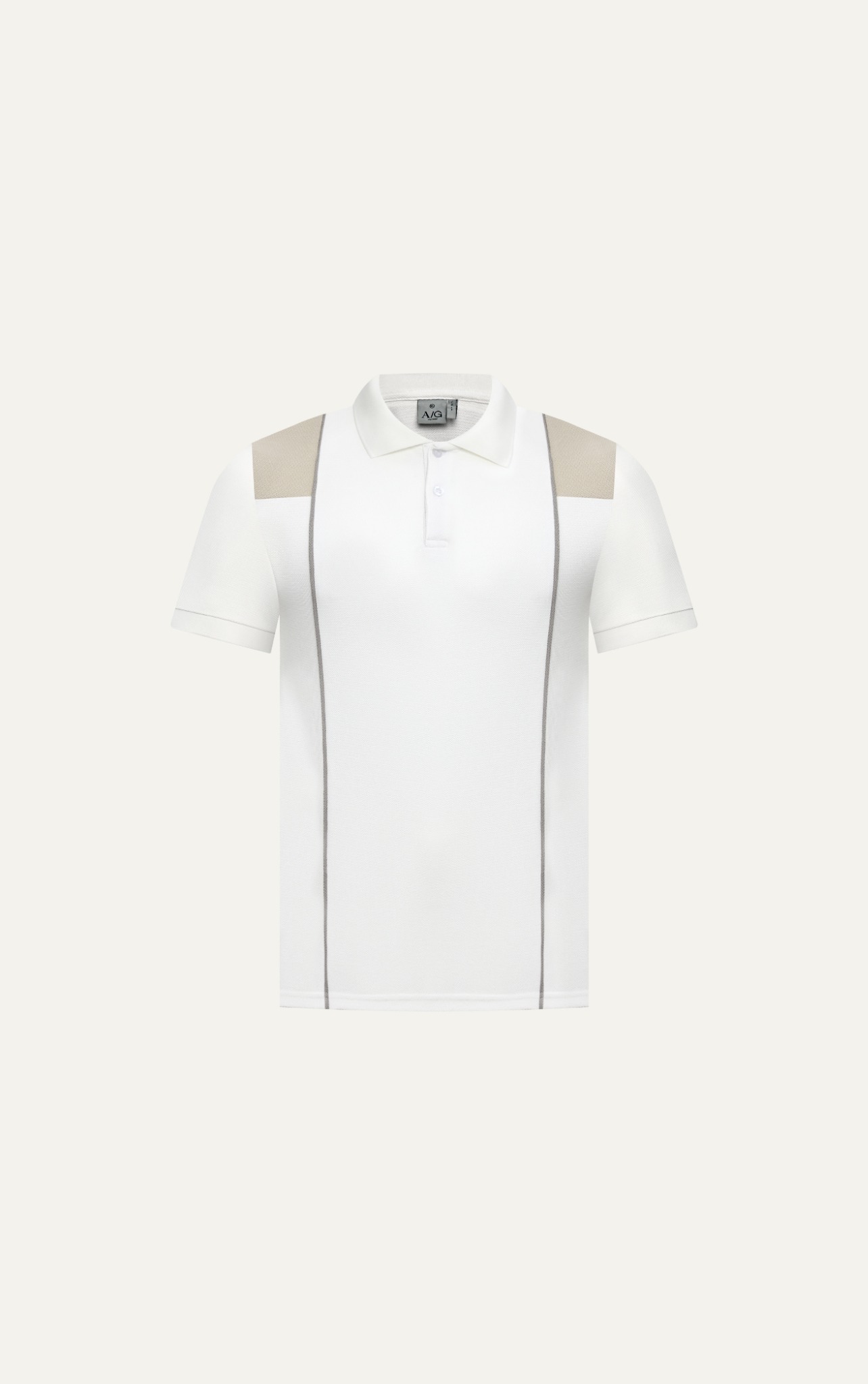 T8072 FACTORY SLIMFIT POLO WITH MIX COLOR - BEIGE