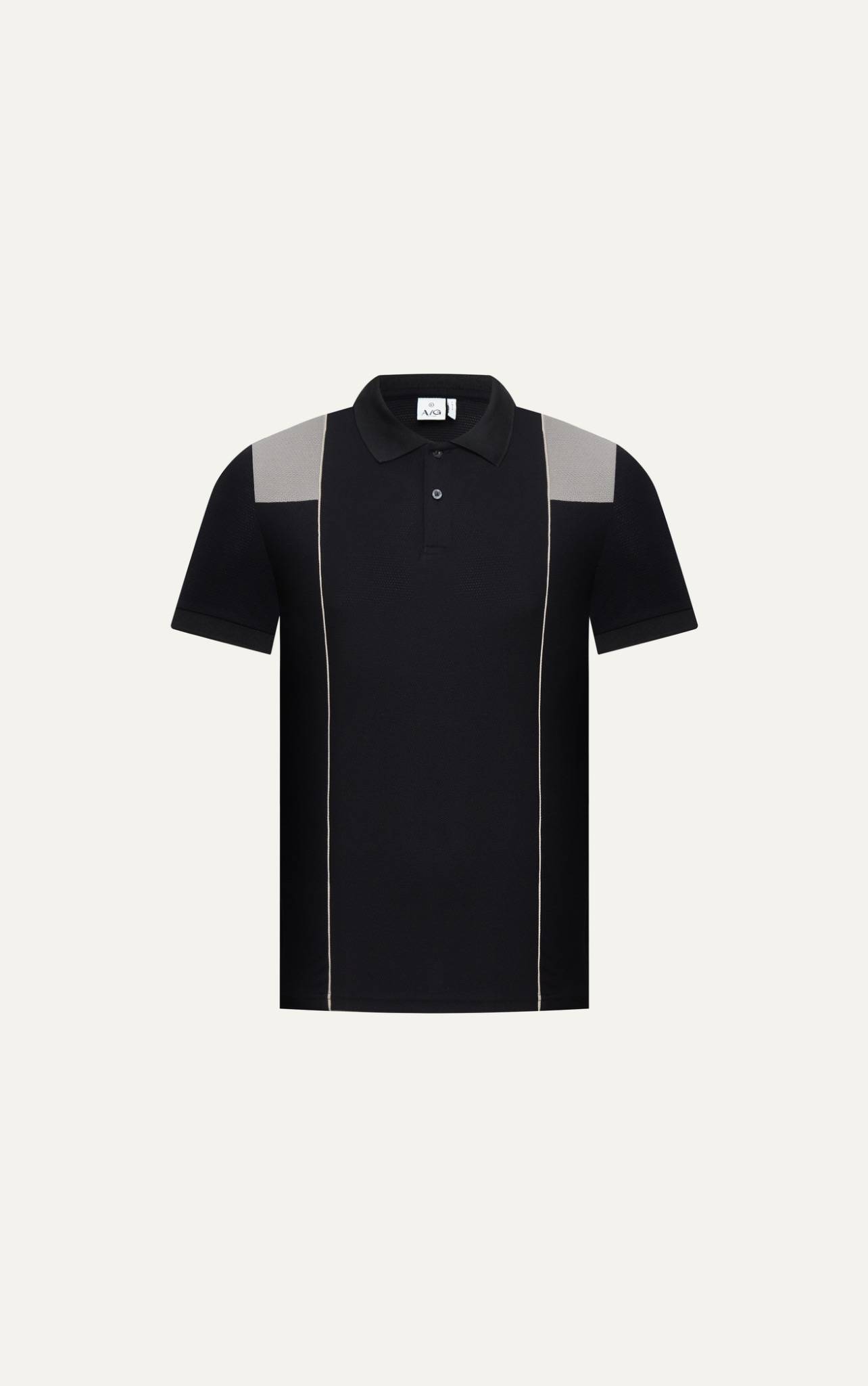 T8072 FACTORY SLIMFIT POLO WITH MIX COLOR - BLACK