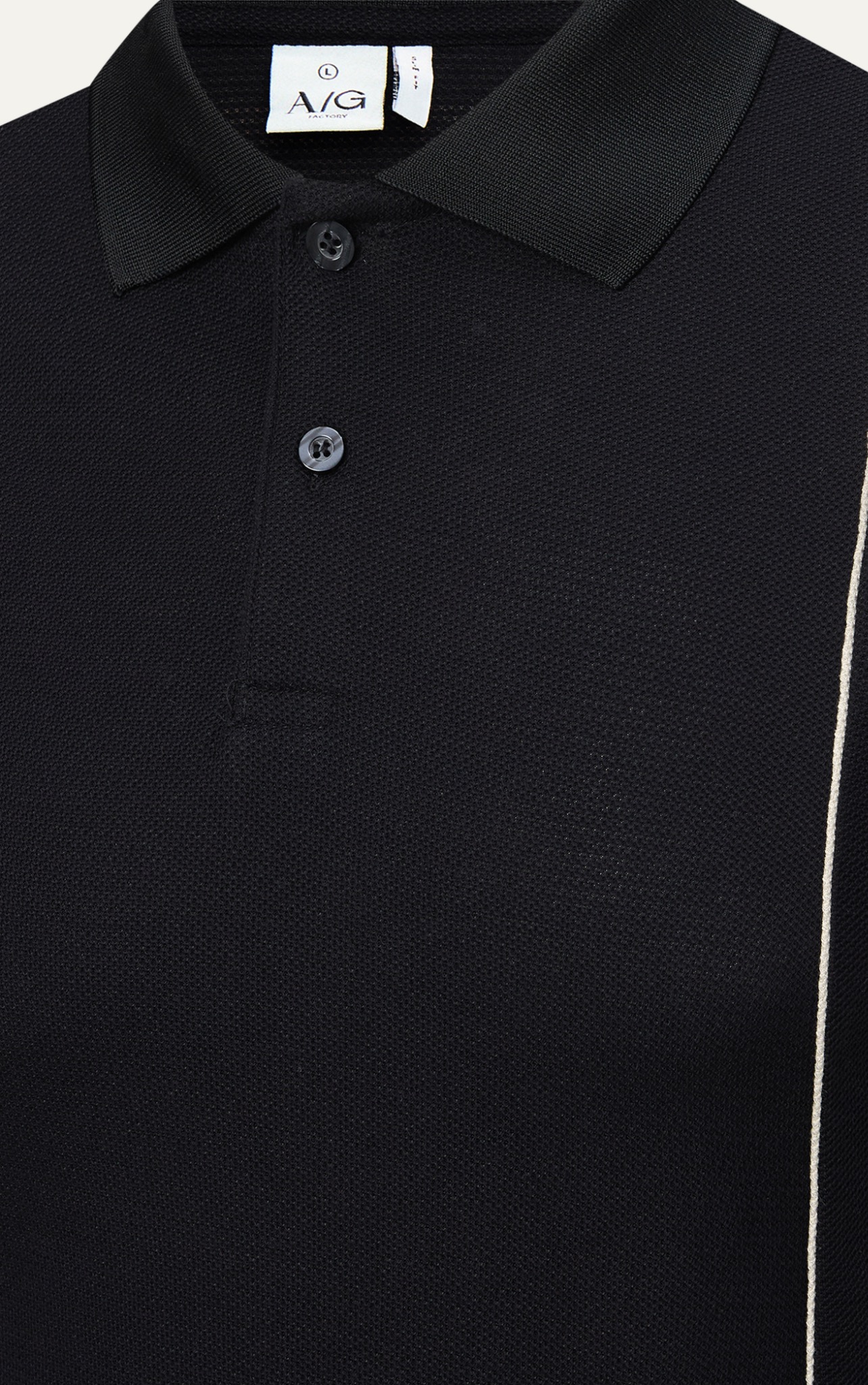 T8072 FACTORY SLIMFIT POLO WITH MIX COLOR - BLACK