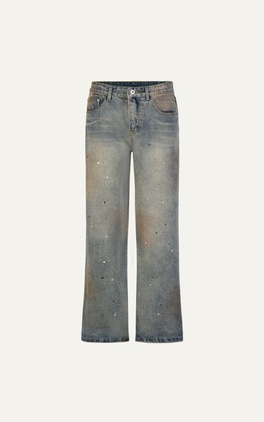  N761 WASHED STRAIGHT LEG JEANS -DARK BLUE