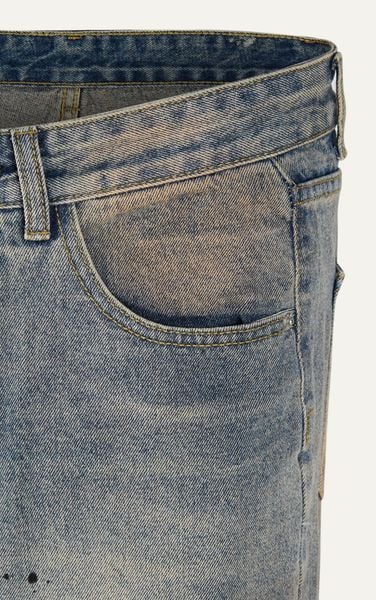  N761 WASHED STRAIGHT LEG JEANS -DARK BLUE 
