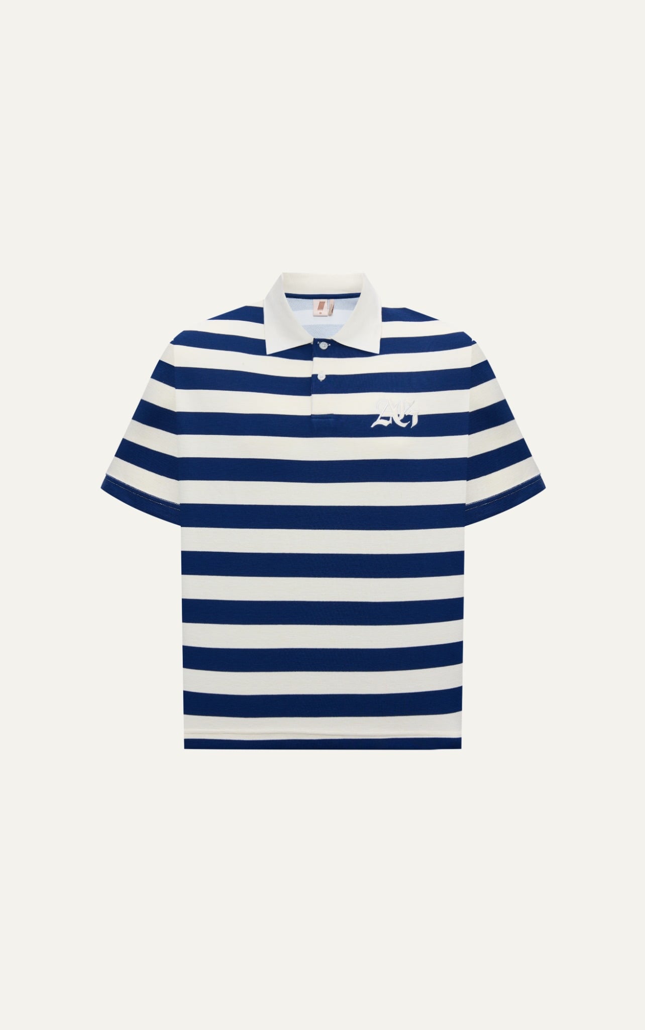 S3 STUDIO LOOSE FIT STRIPE CLASSIC POLO  - OFF WHITE