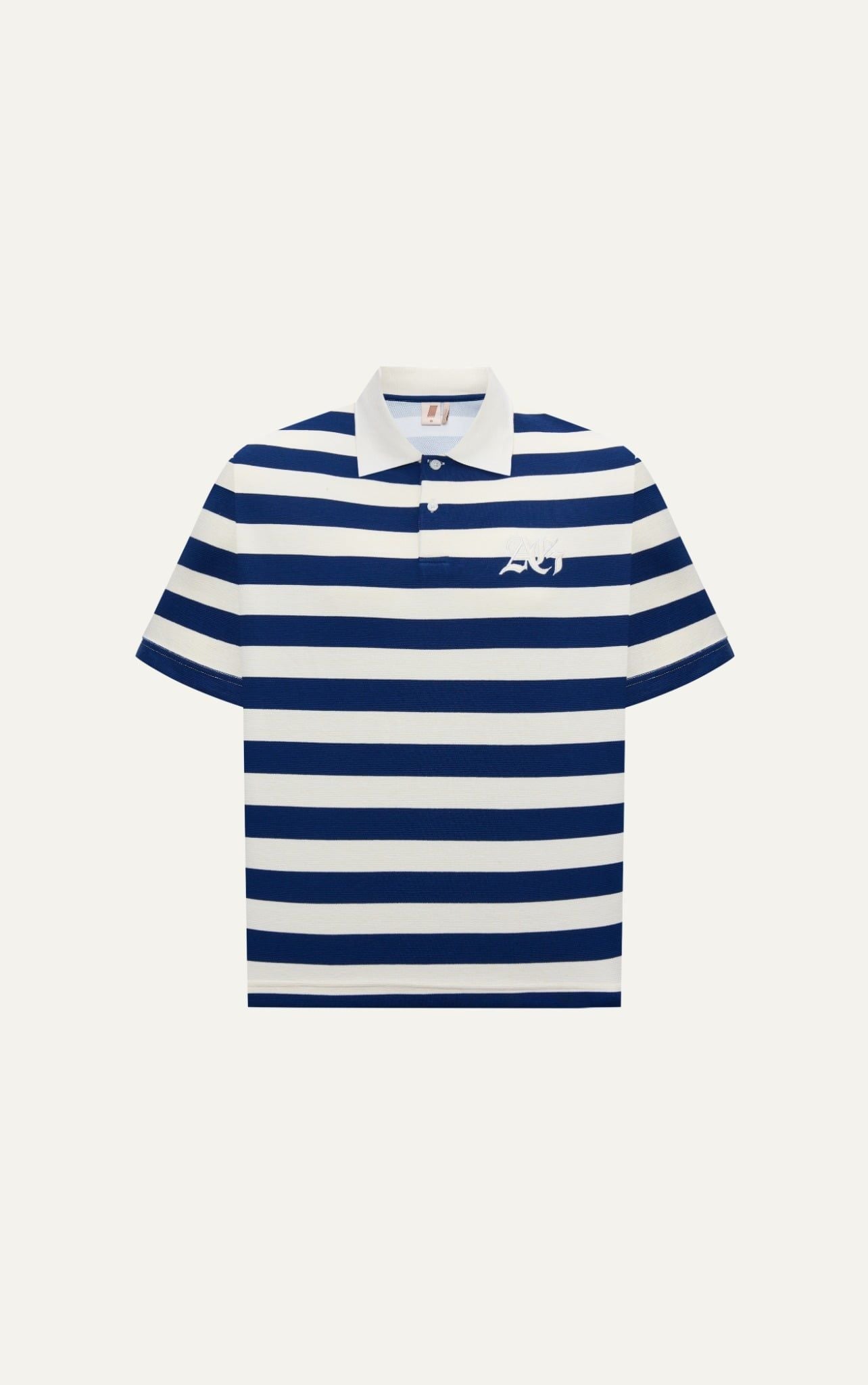  S3 STUDIO LOOSE FIT STRIPE CLASSIC POLO  - OFF WHITE 
